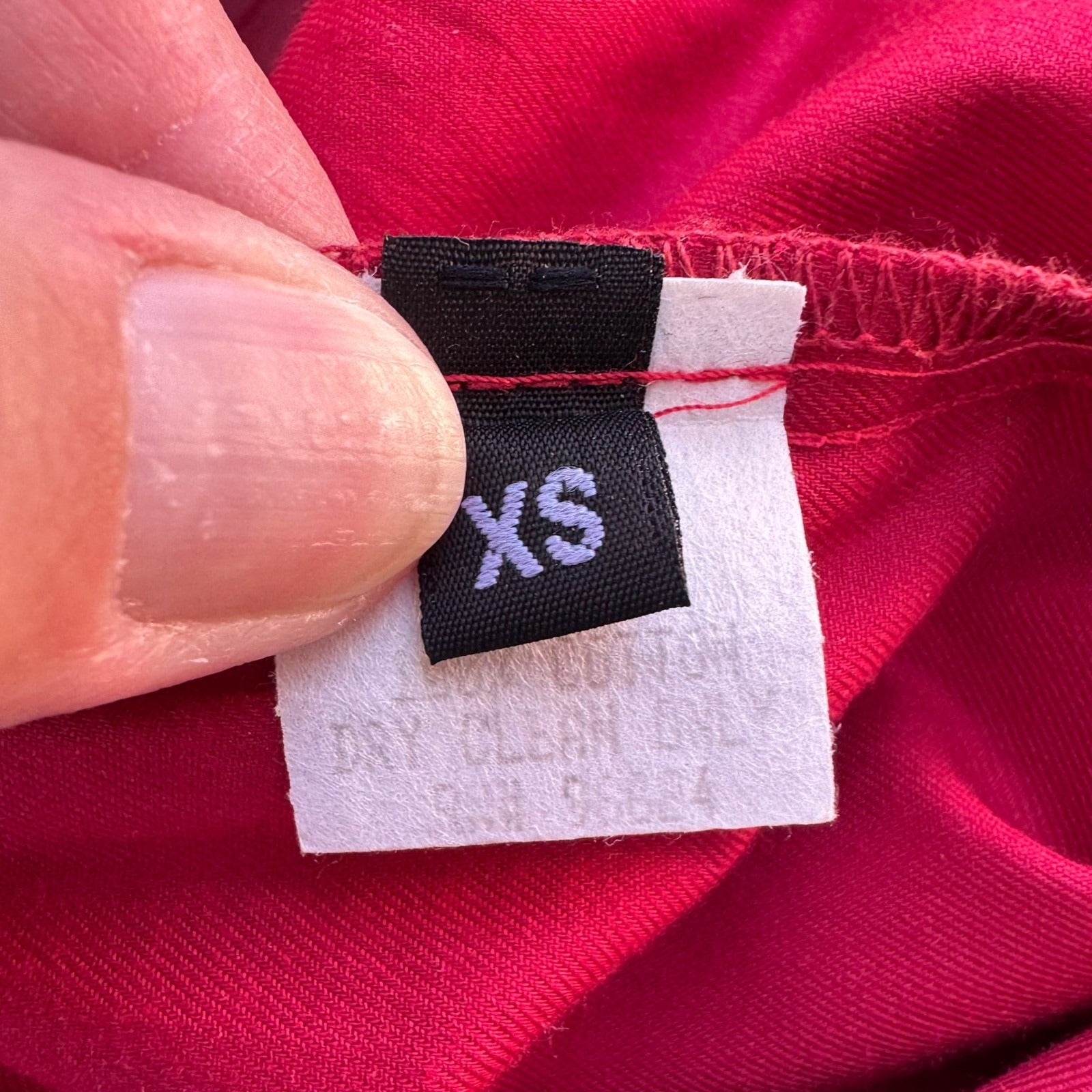 Tooke Fiona Beckett Vintage 90s Minimalist Red Cotton Pencil Skirt XS Archival