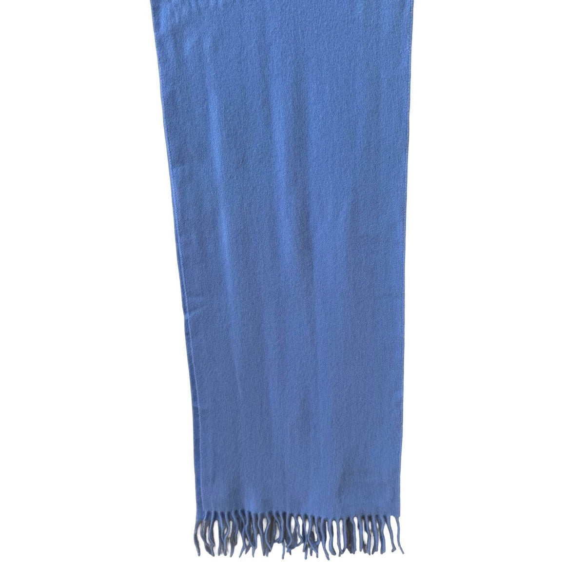 Descours Paris Pure Cashmere Quiet Luxury French Chic Fringe Scarf Wrap Blue OS
