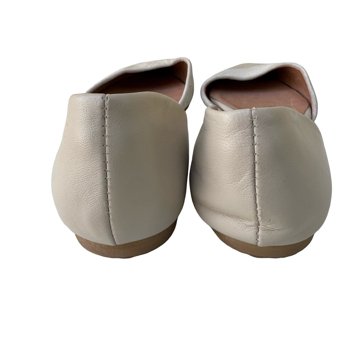J. Jill Mixed Media Cap Toe d'Orsay Flats Minimalist Career Beige Womens 11