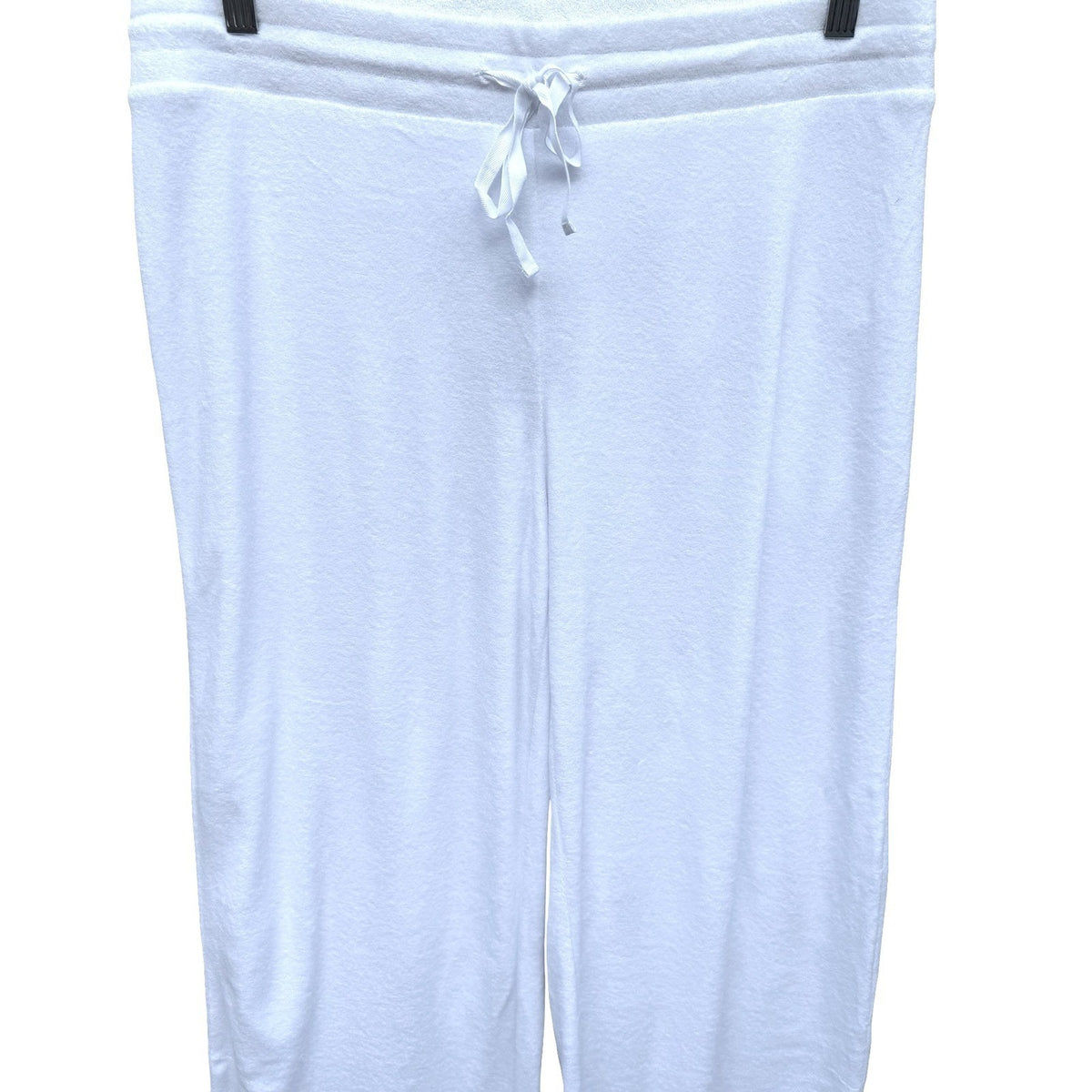 J Jill White Resortwear Beachy Terry Cloth Cropped Lounge Pants Wide Leg M NEW