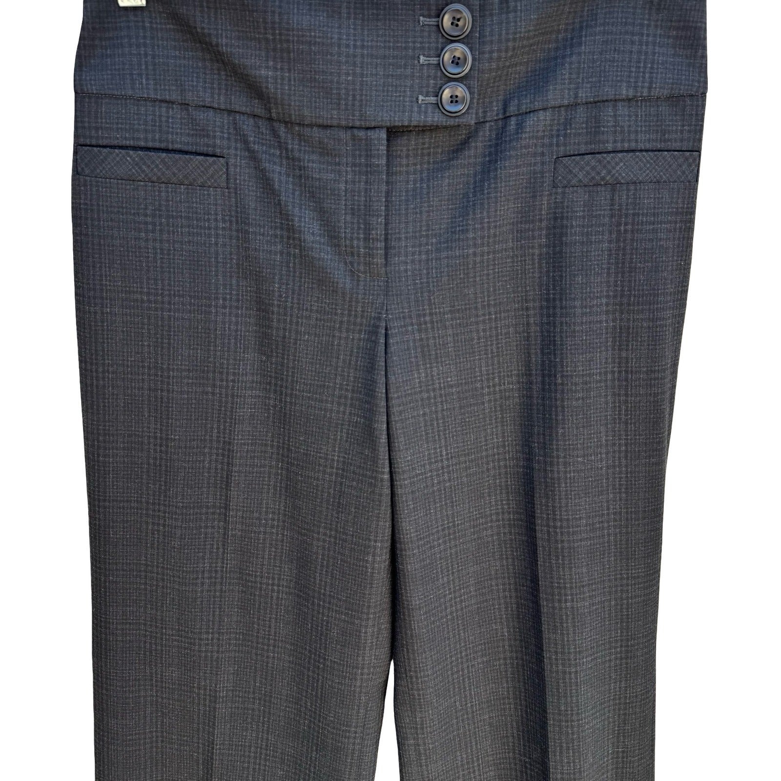 Nordstrom Minimalist Wide Leg Plaid Dress Pants Twee Mod Professional Womens 10