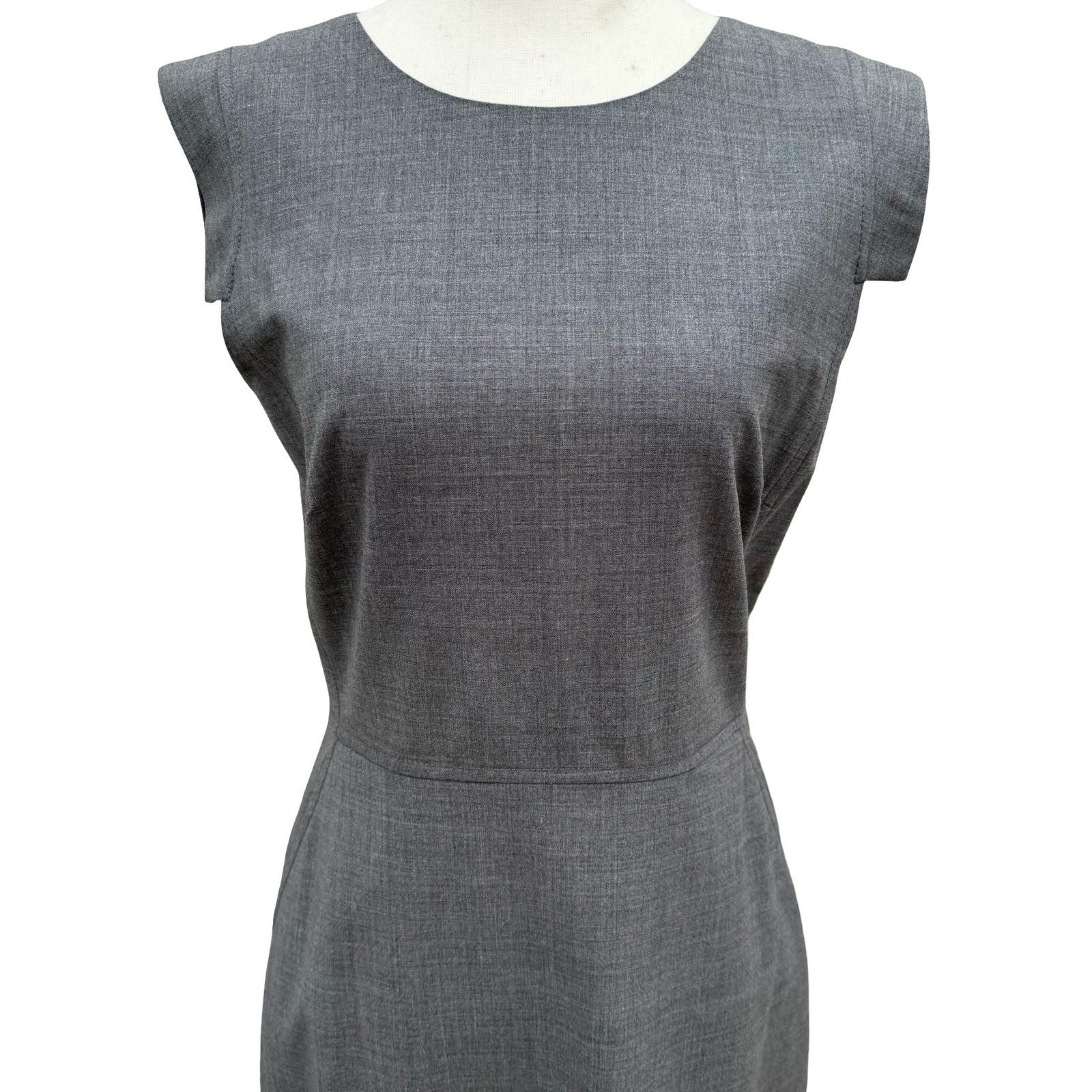 J.Crew Gray Italian Stretch Wool Tollegno 1900 Sheath Resume Dress Cap Sleeve 4