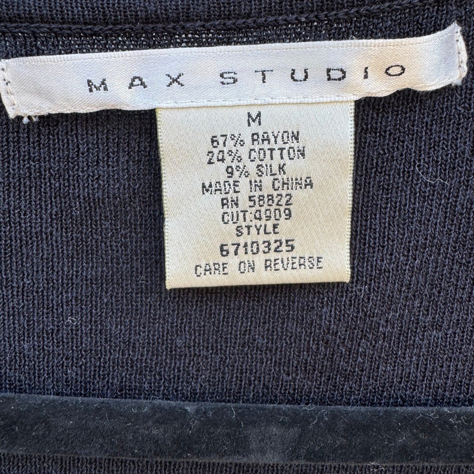 Max Studio Silk Blend Draped Cardigan Minimalist Quiet Luxury Womens M Black