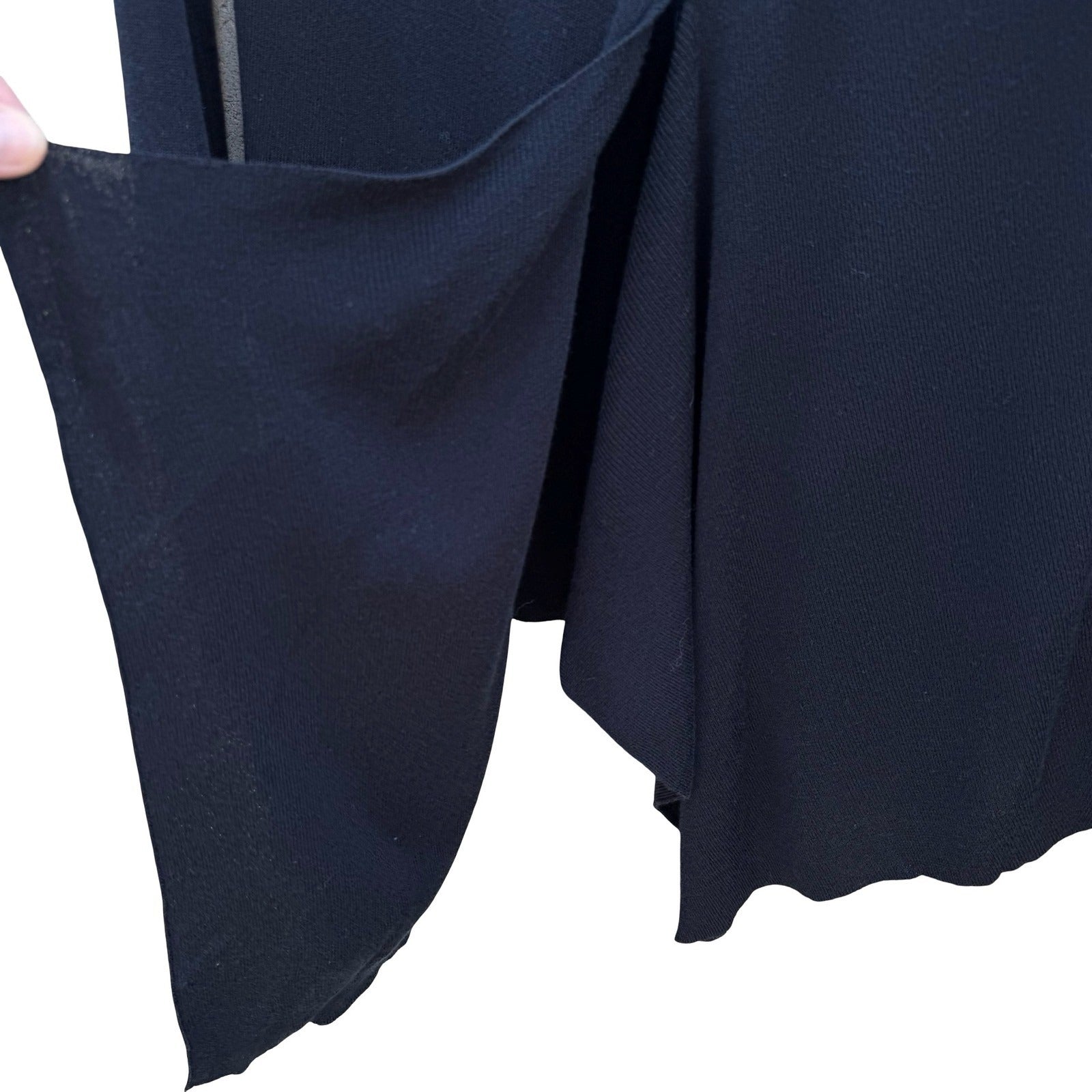 Max Studio Silk Blend Draped Cardigan Minimalist Quiet Luxury Womens M Black