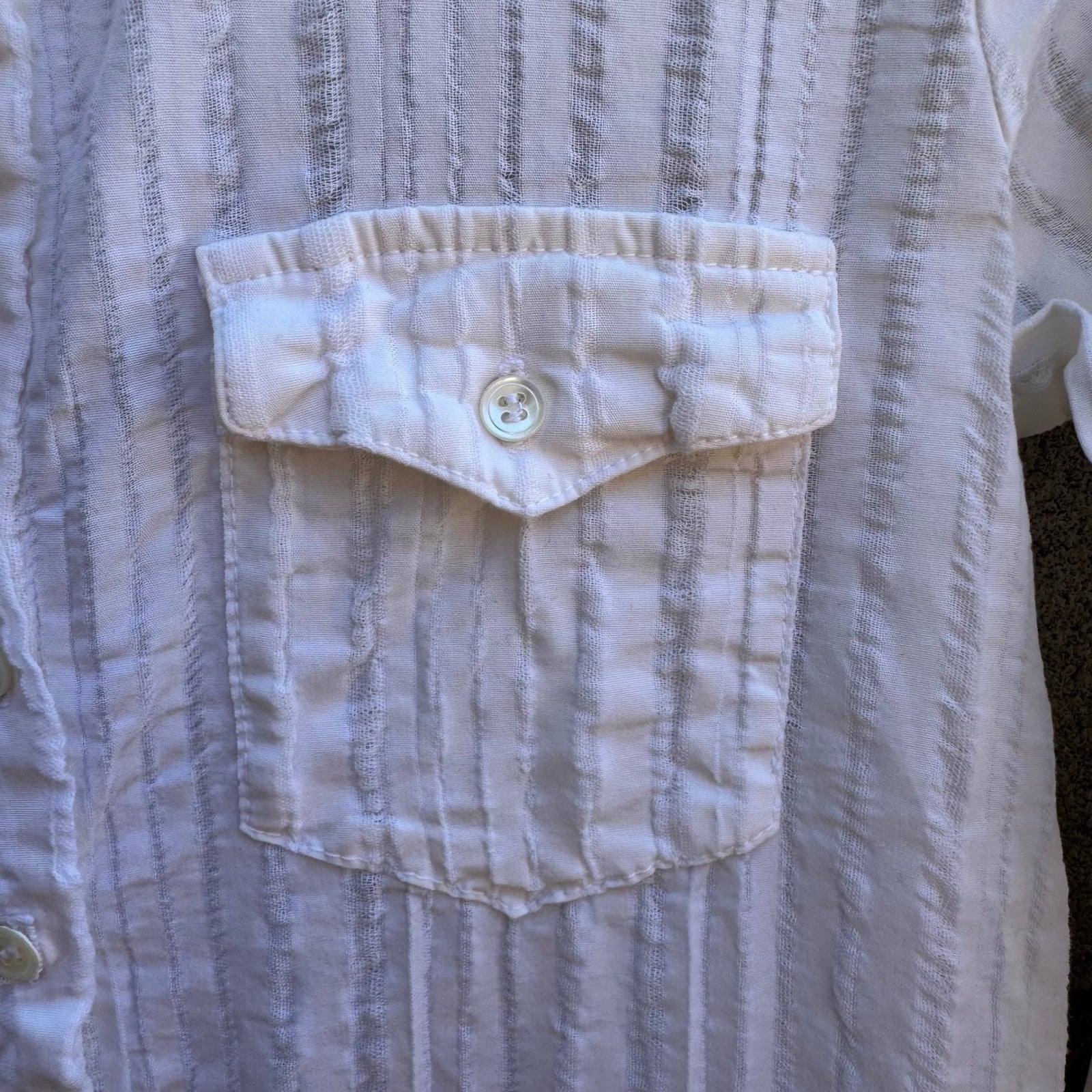 James Perse Minimalist Coastal Resortwear Cotton Gauze Drawstring Waist Shirt S