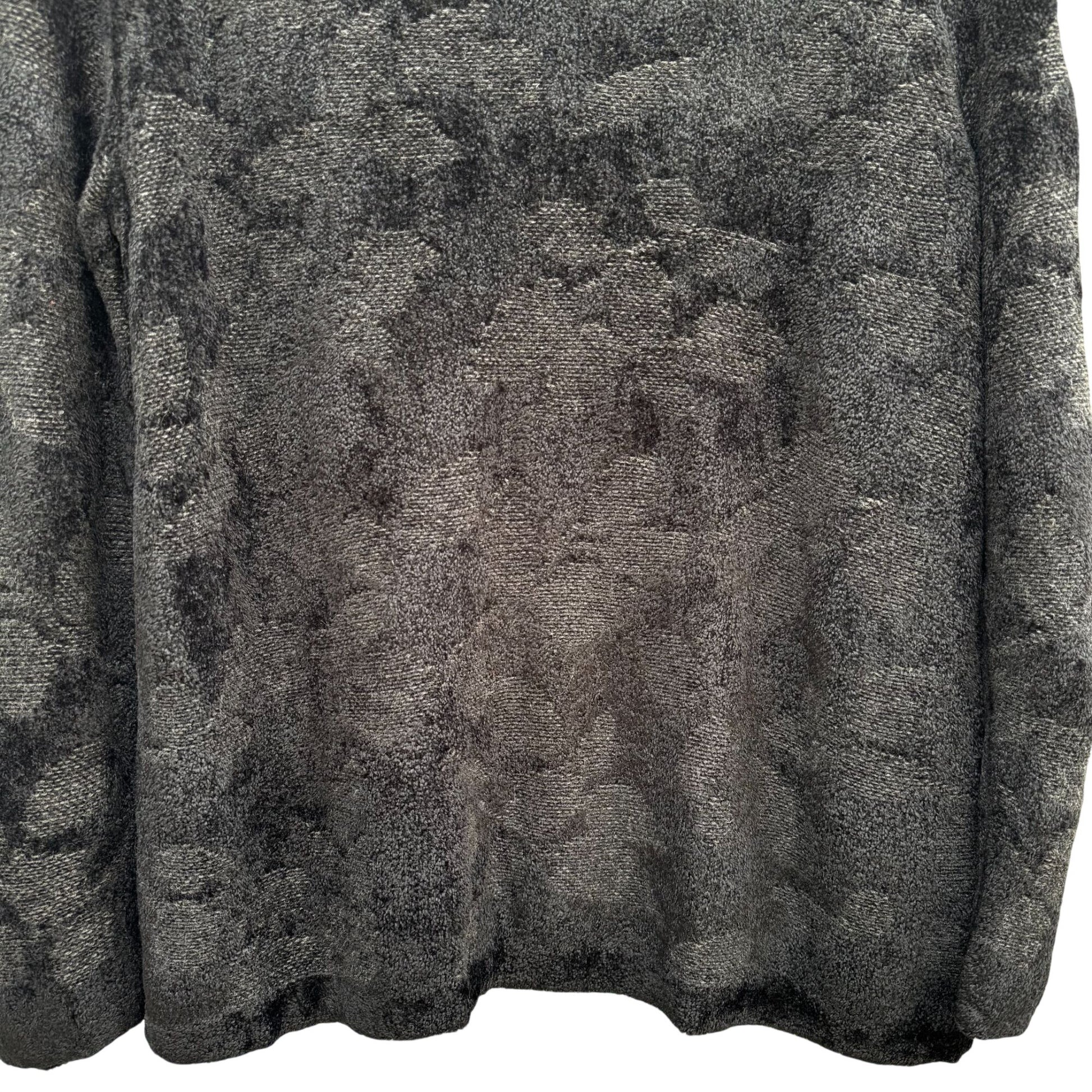 J.Jill Womens Black Jacquard Floral Textured Crewneck Knit Sweater L Cozy Preppy