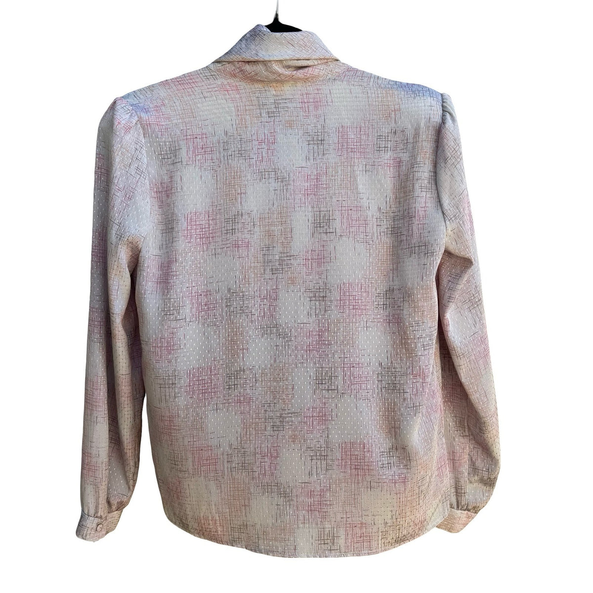 Petite Illustrations Vintage 80s Twee Secretary Librarian Neck Bow Pink Blouse 8