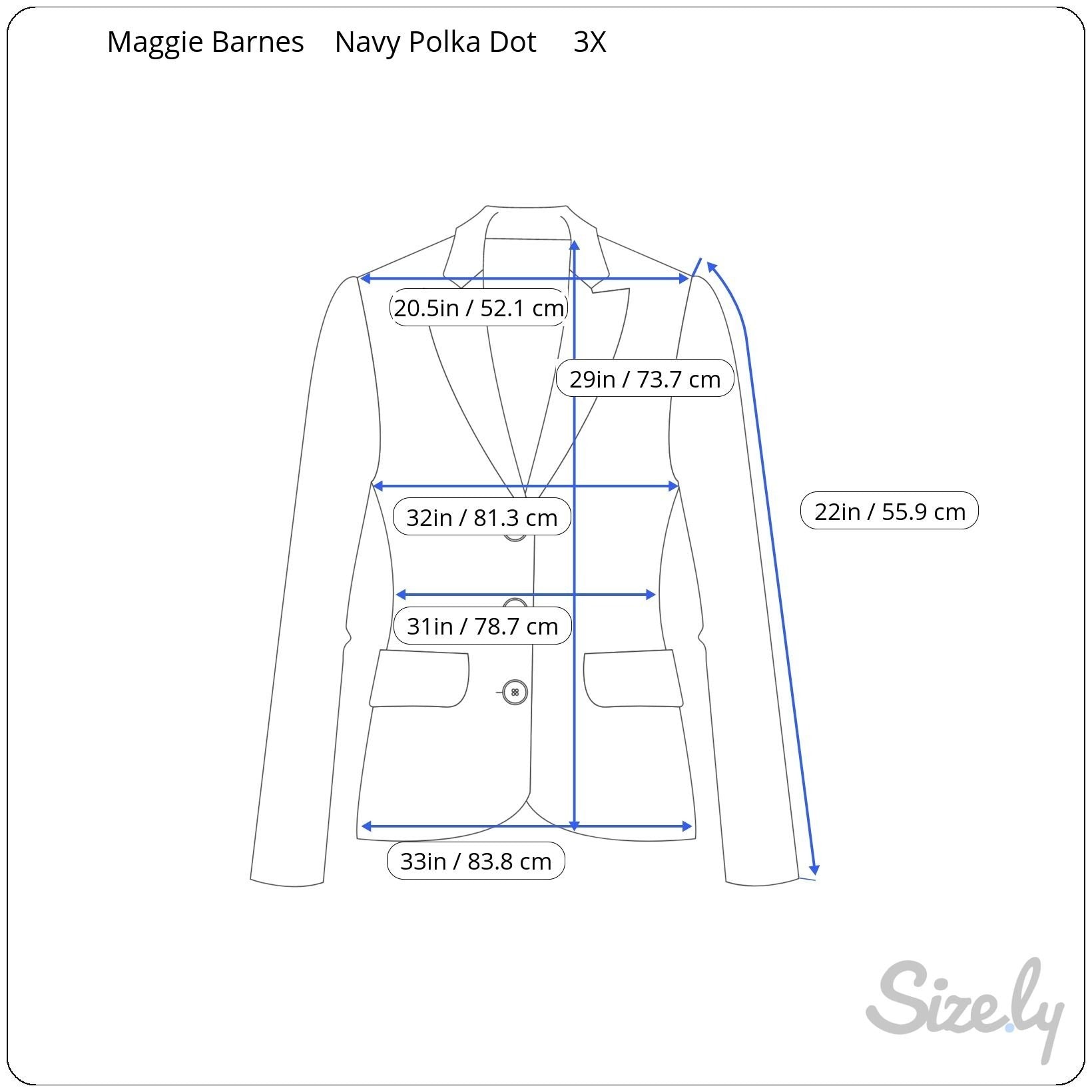 Maggie Barnes Navy Polka Dot Open Front Rolled Cuff Jacket 3X 26/28W Lightweight