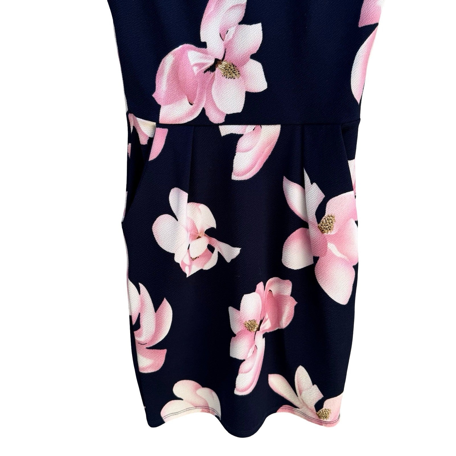 Kimcine Magnolia Floral Garden Party Feminine Sleeveless Cocktail Sheath Dress M