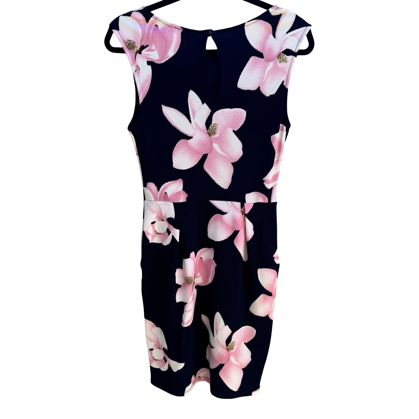 Kimcine Magnolia Floral Garden Party Feminine Sleeveless Cocktail Sheath Dress M