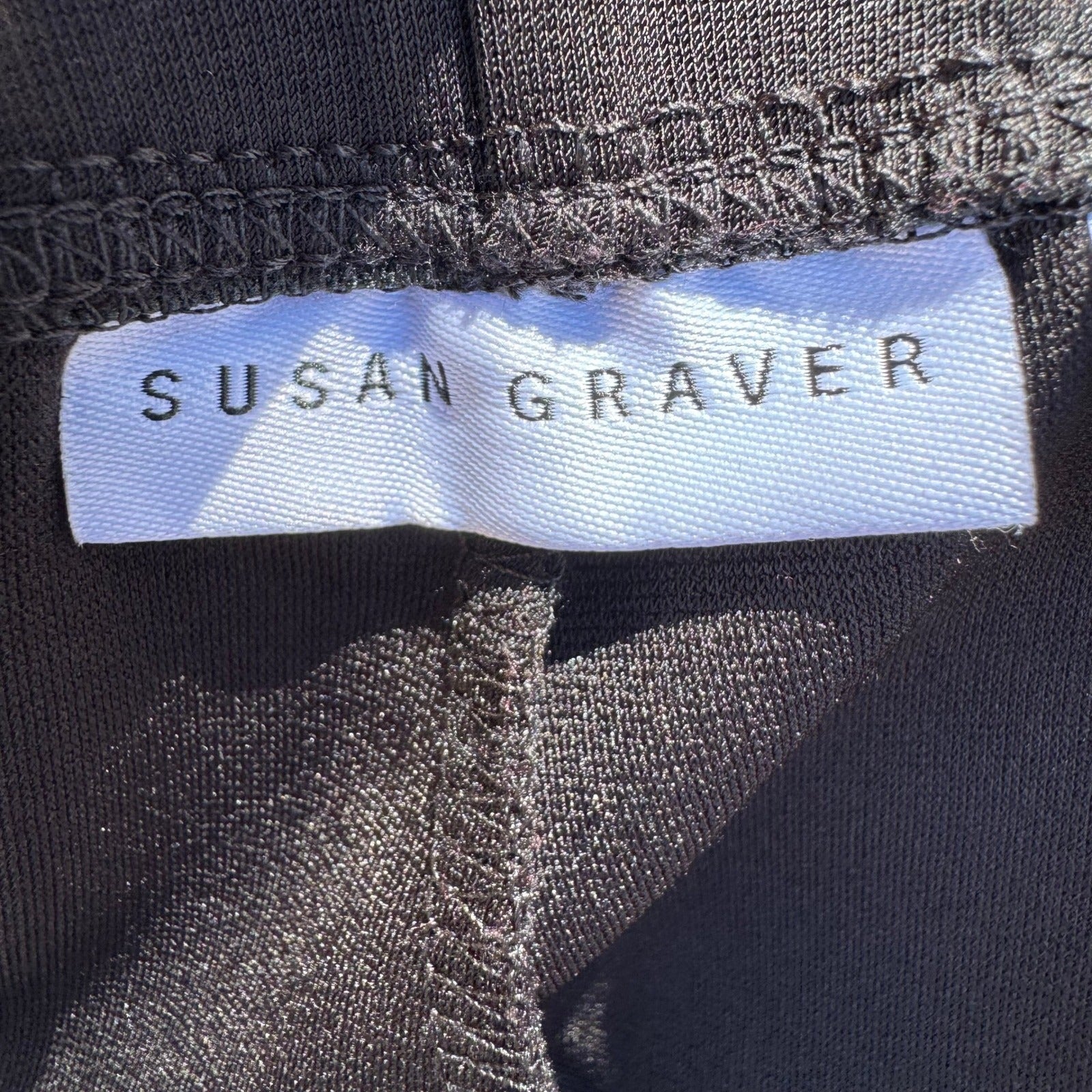 Susan Graver Liquid Knit Black Straight Leg Pull On Pants Womens M Minimalist
