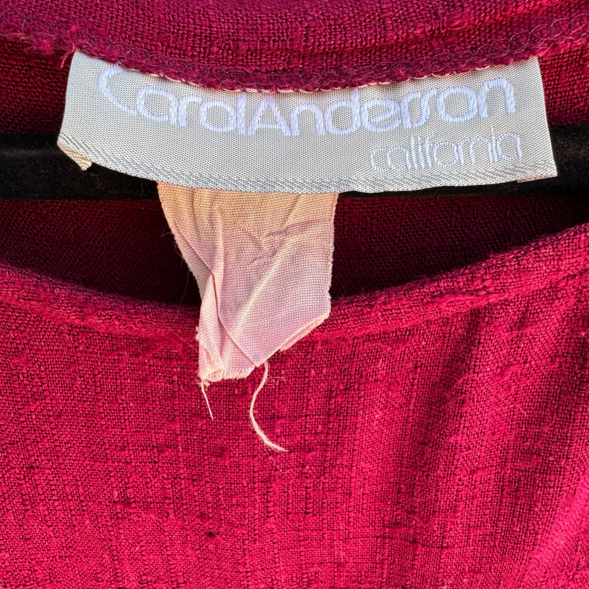 Carol Anderson California Vintage Linen Look 3/4 Sleeve Boat Neck Midi Dress L