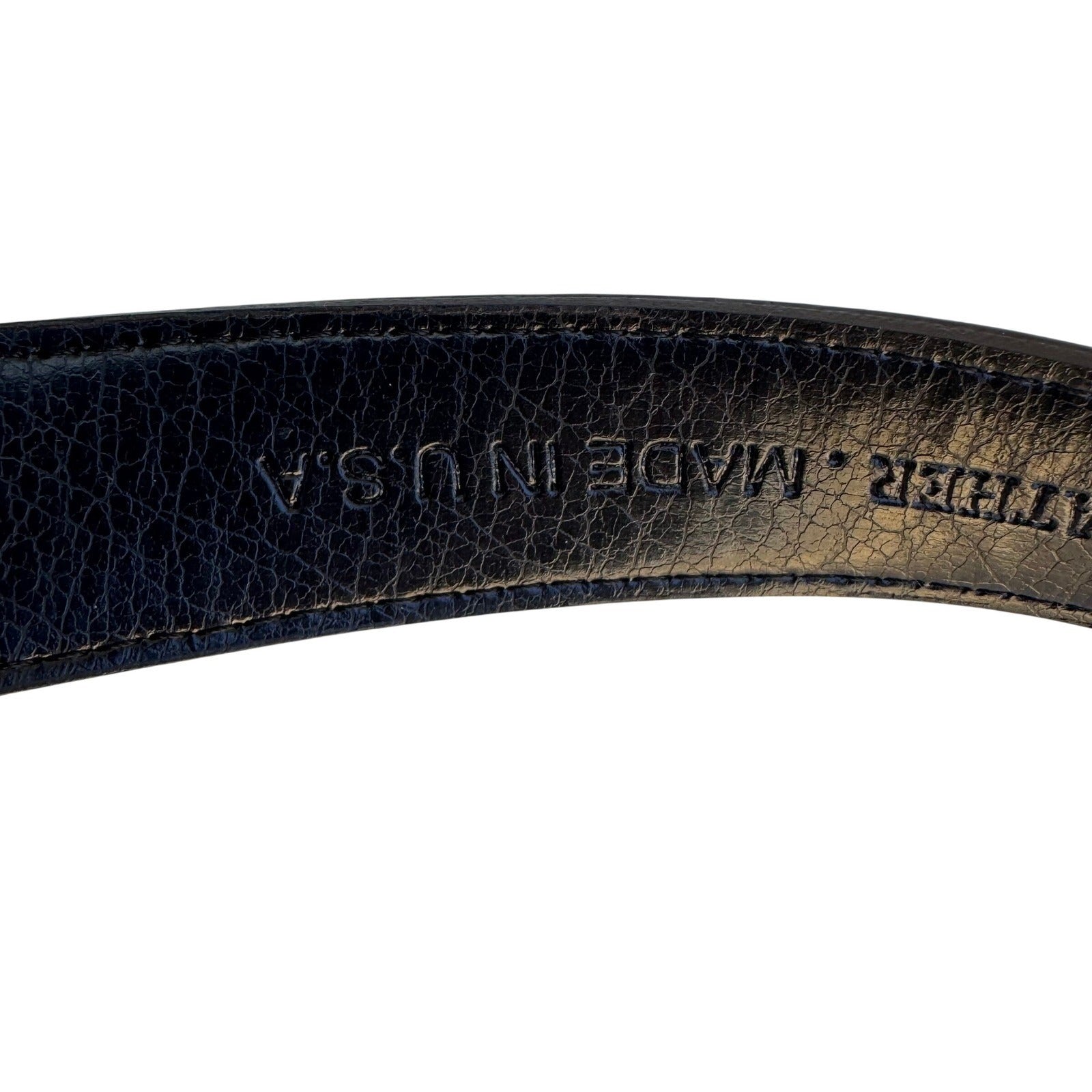 Flex Mens Vintage Ratchet Belt Dark Brown Genuine Leather Gold Buckle Made USA