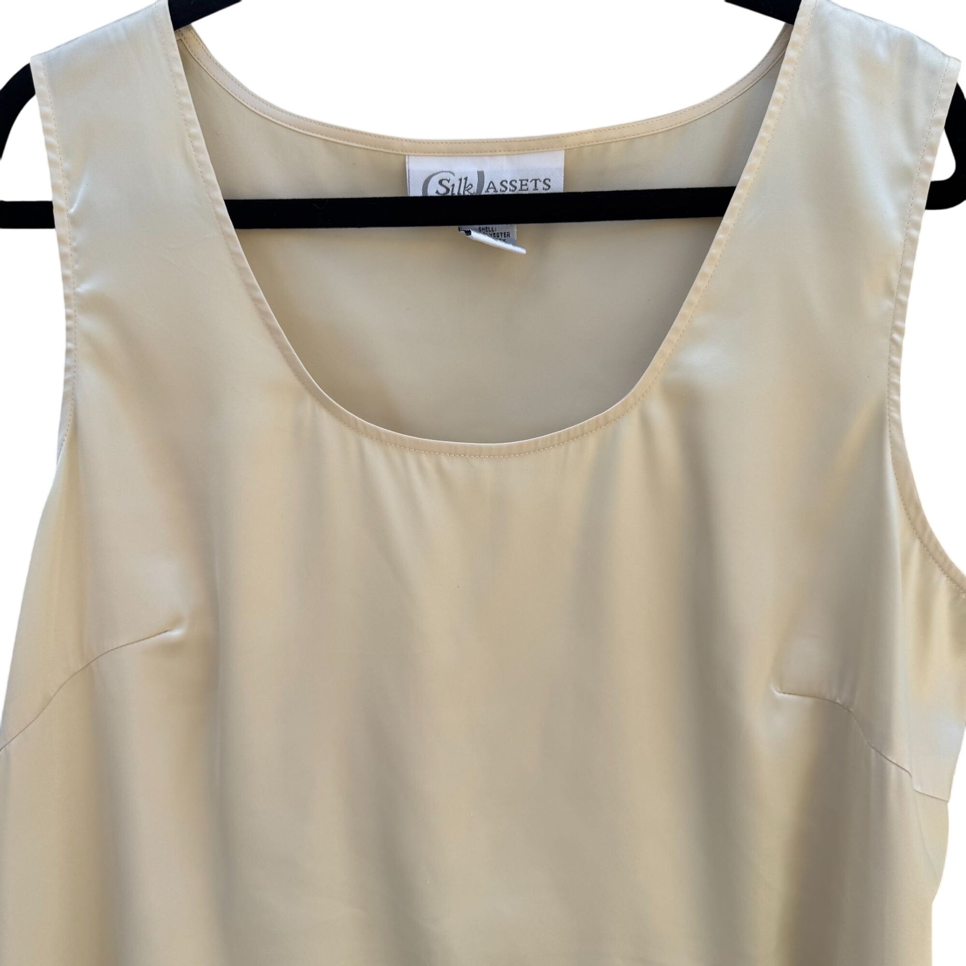 Silk Assets Diane Von Furstenberg Beige Sleeveless Scoop Neck Tank Top Blouse L