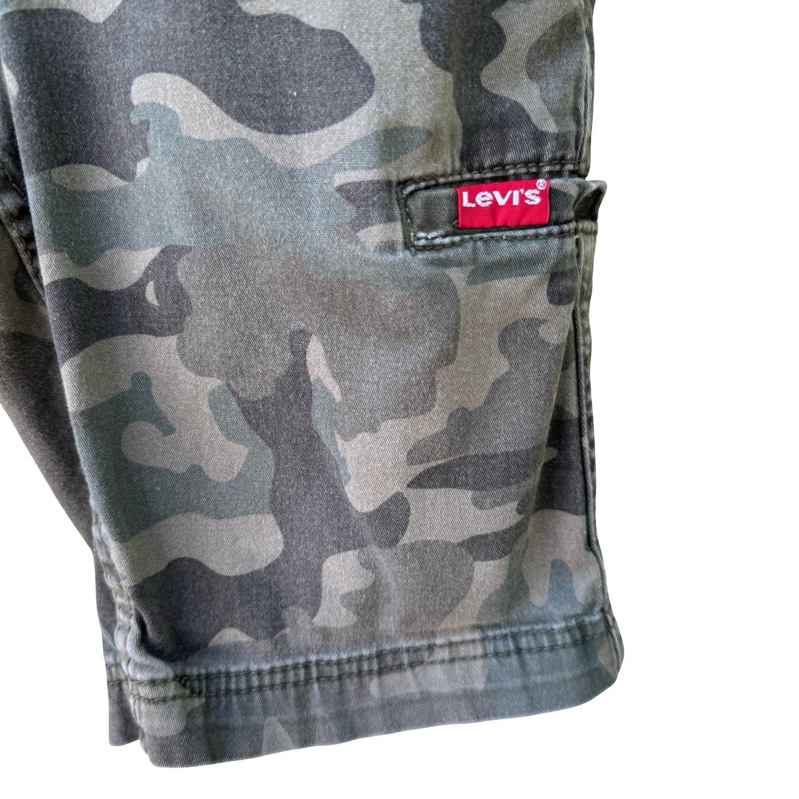 Levis Camo Utility Cargo Shorts Regular Green Camouflage Skate Outdoor Boys 10