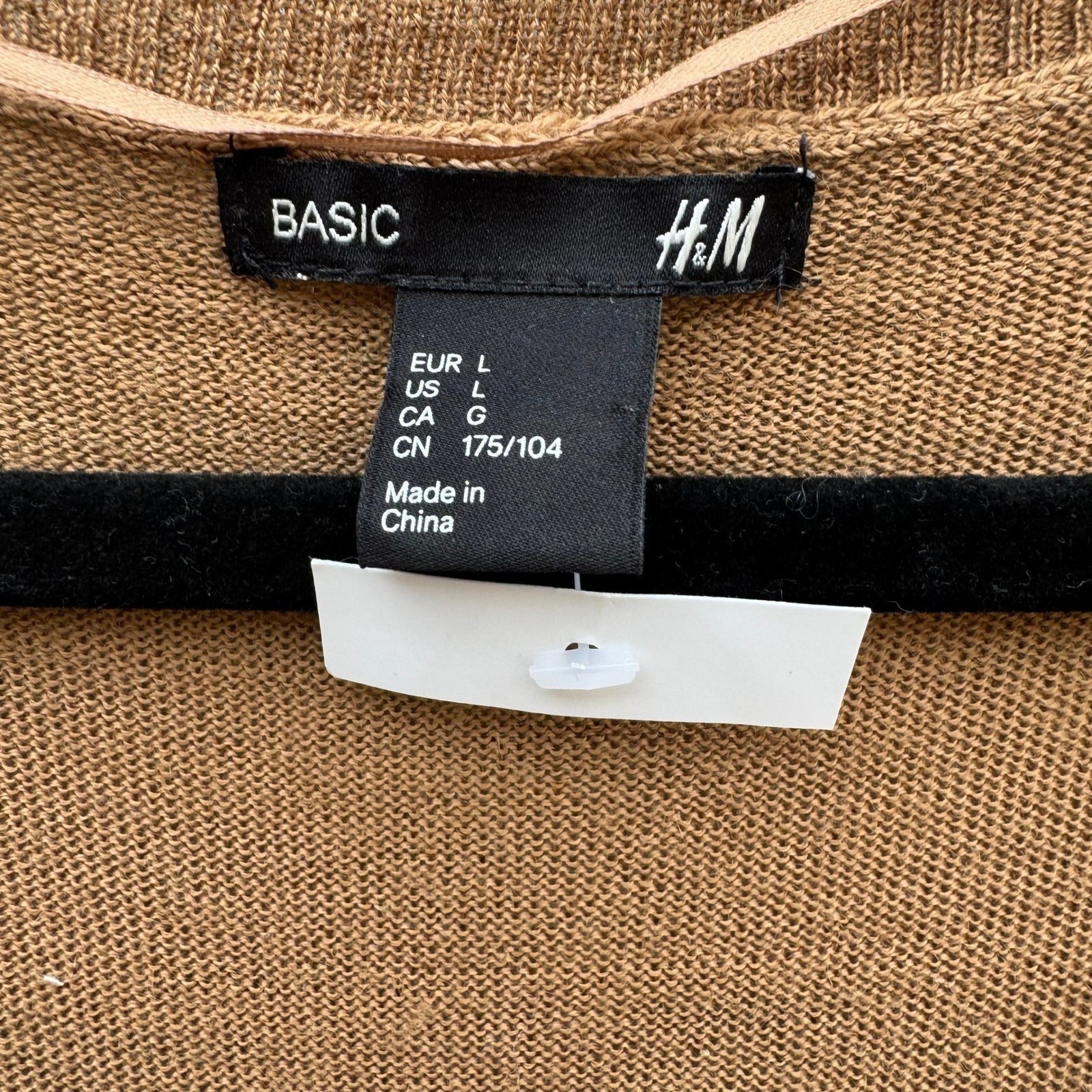 HM Minimalist Layering Longline Tunic Sweater Wool Blend Pockets Camel Womens L