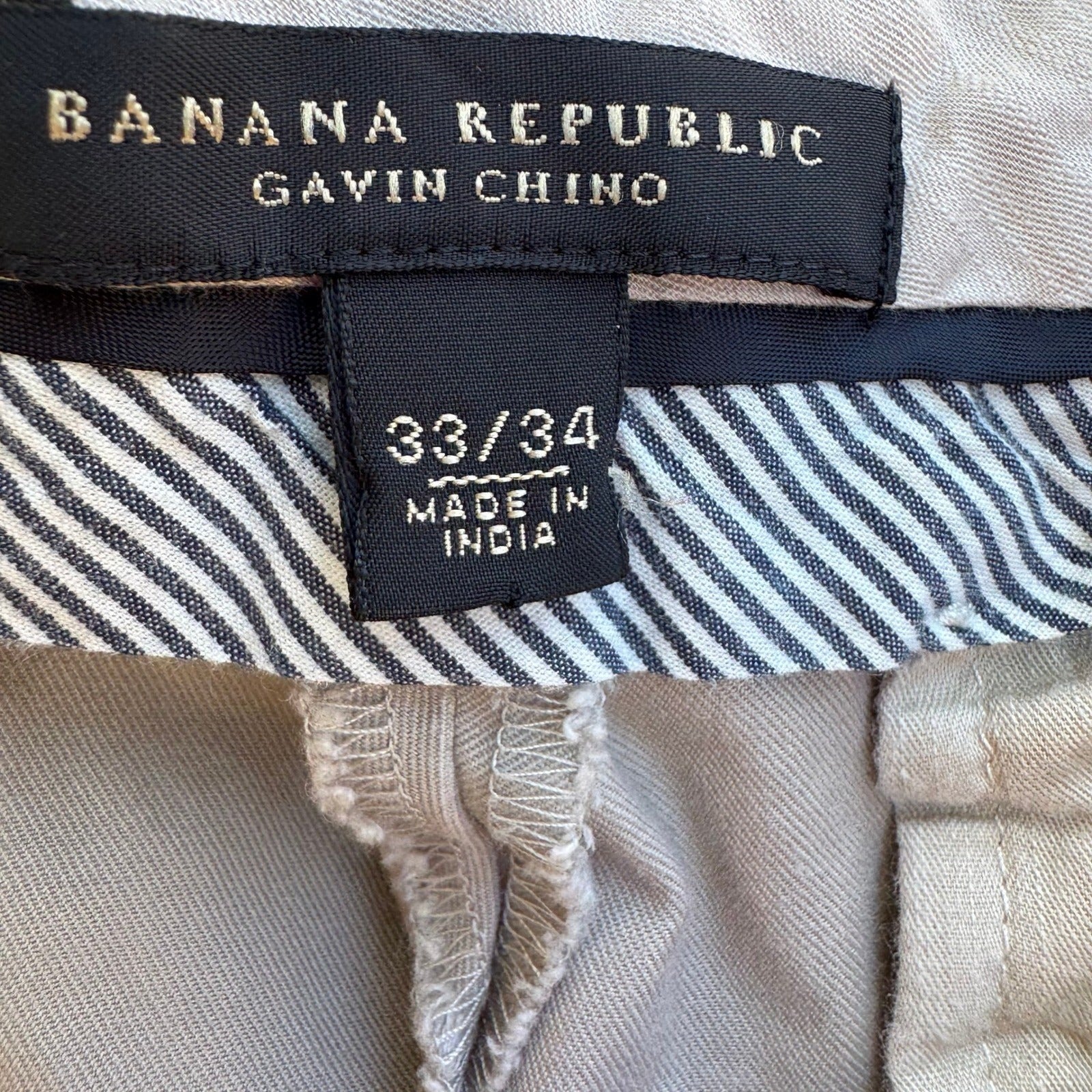 Banana Republic Gavin Chino Pants Mens 33 Khaki Straight Leg Minimalist Workwear