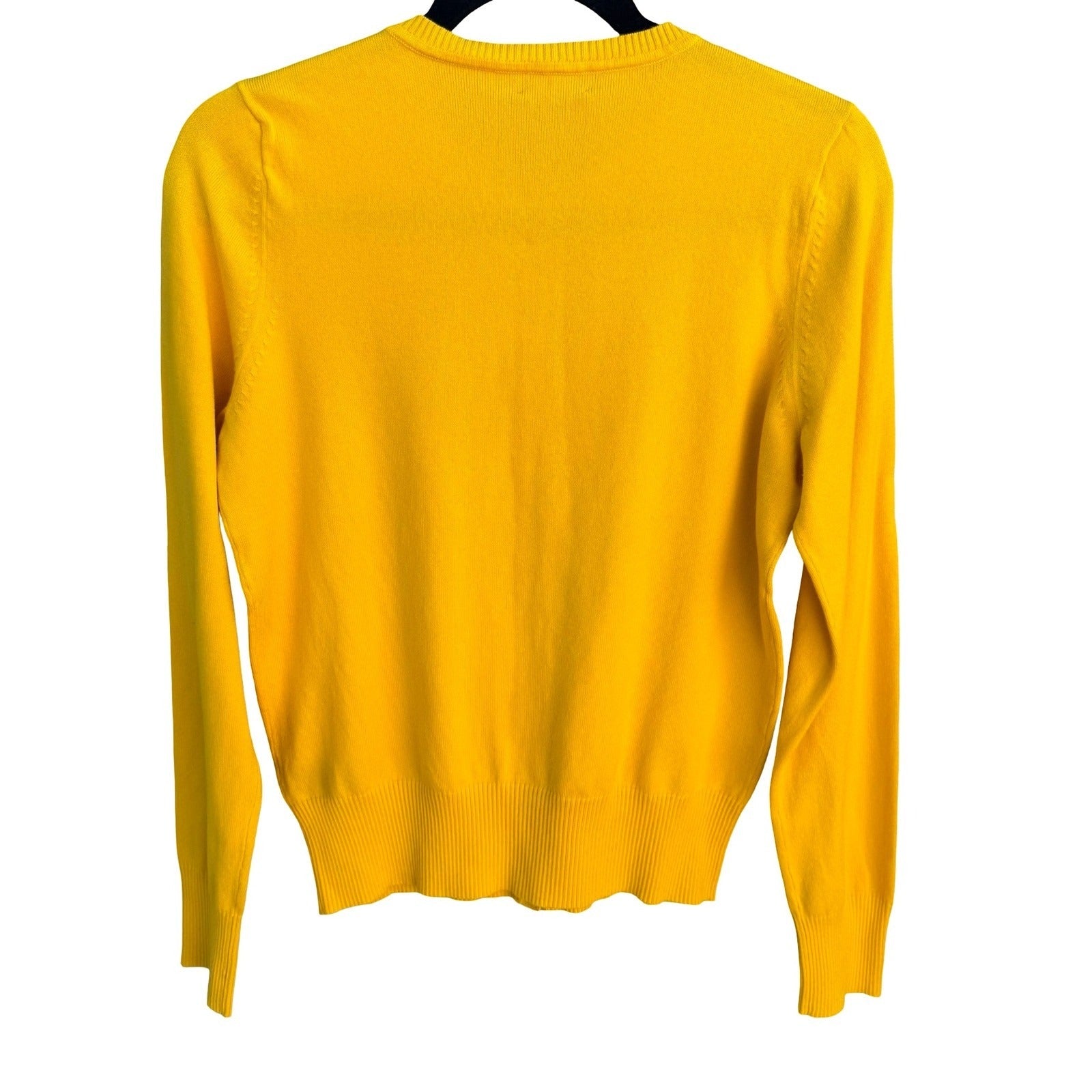 Argyle Womens M Yellow Cotton Blend Button Front Cardigan Sweater New With Tags