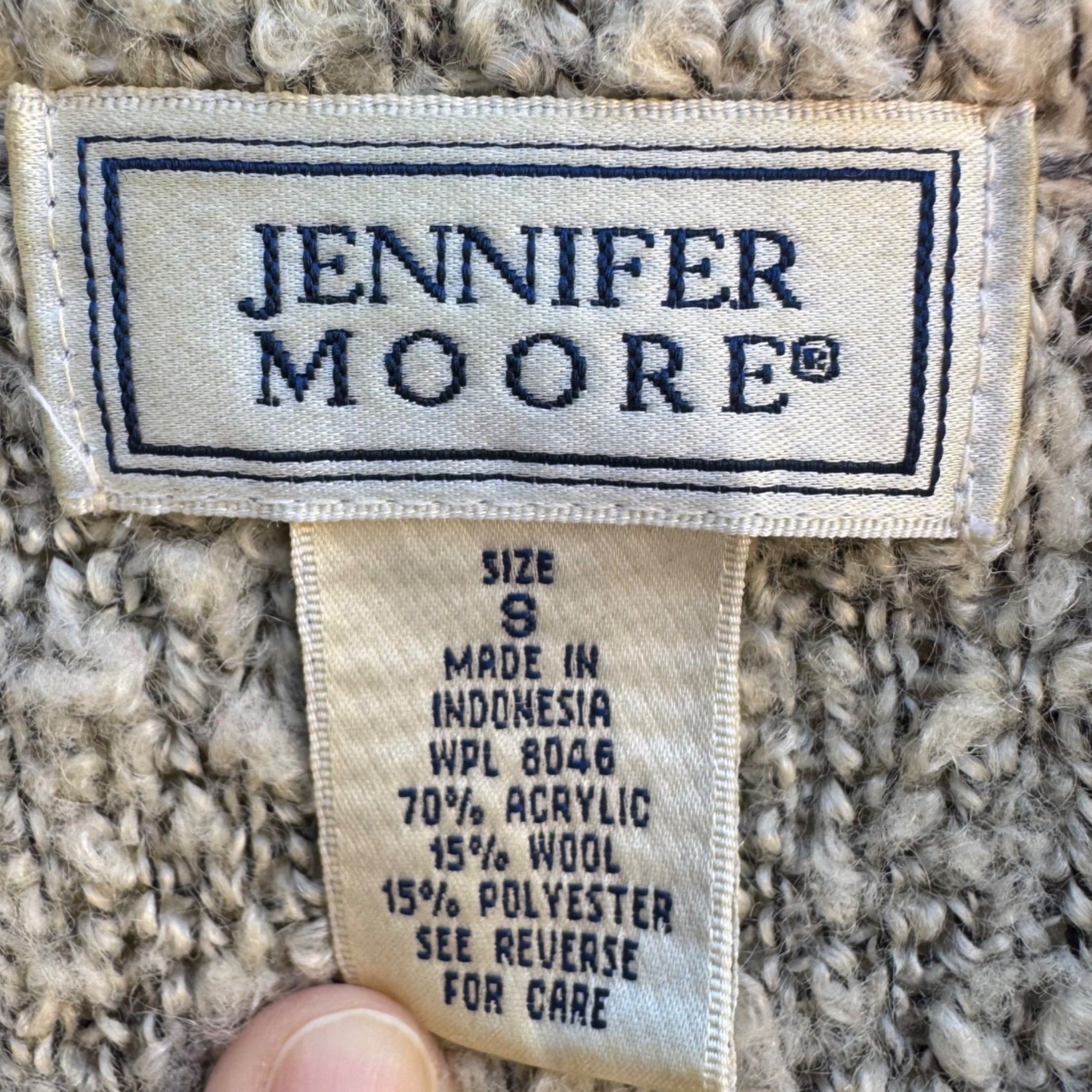 Jennifer Moore Womens Sherpa Boucle Cardigan Jacket Pockets Long Sleeve Cozy S