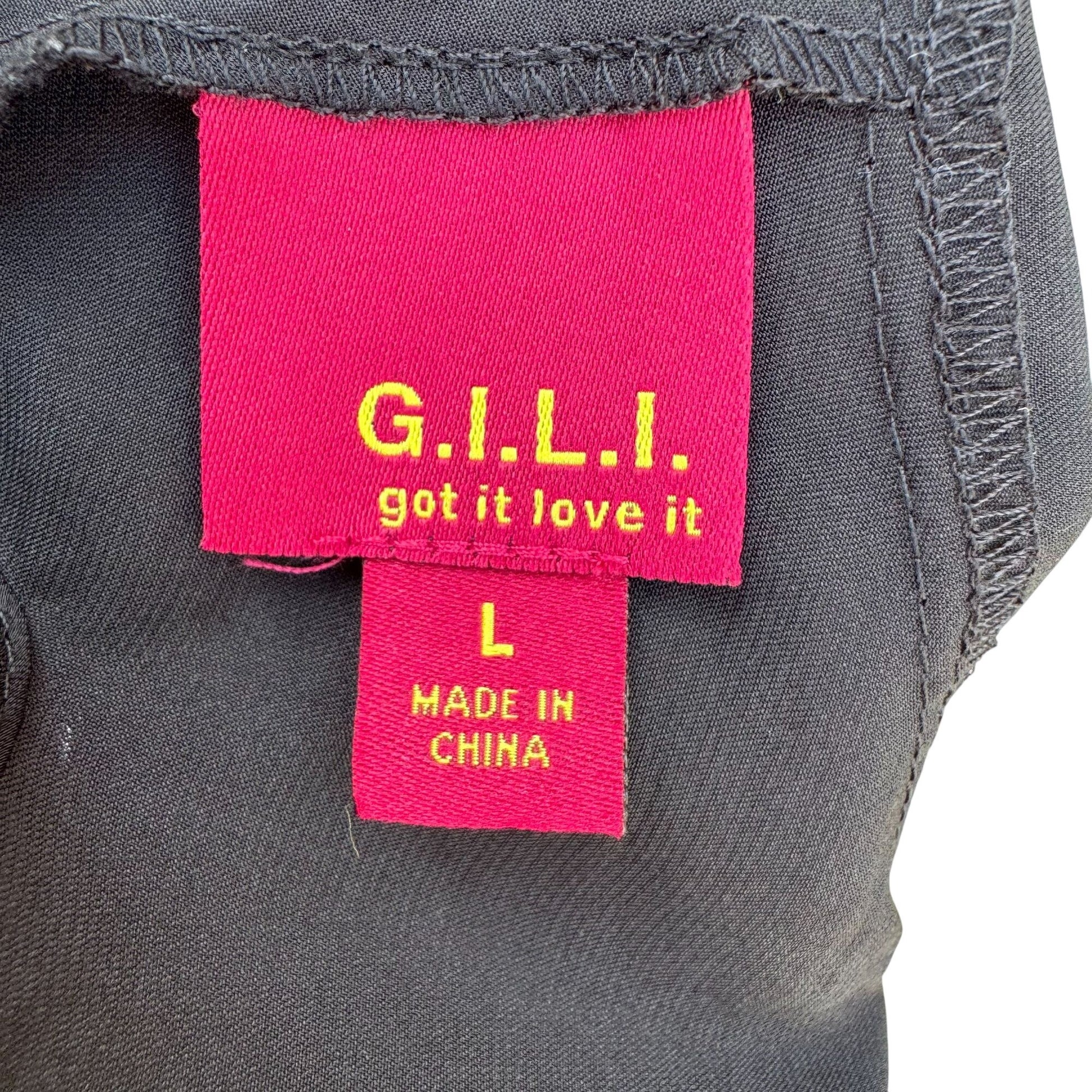 Got It Love It GILI Womens Black Long-Sleeve Cutout Neck Wrist Tie Tunic Top L