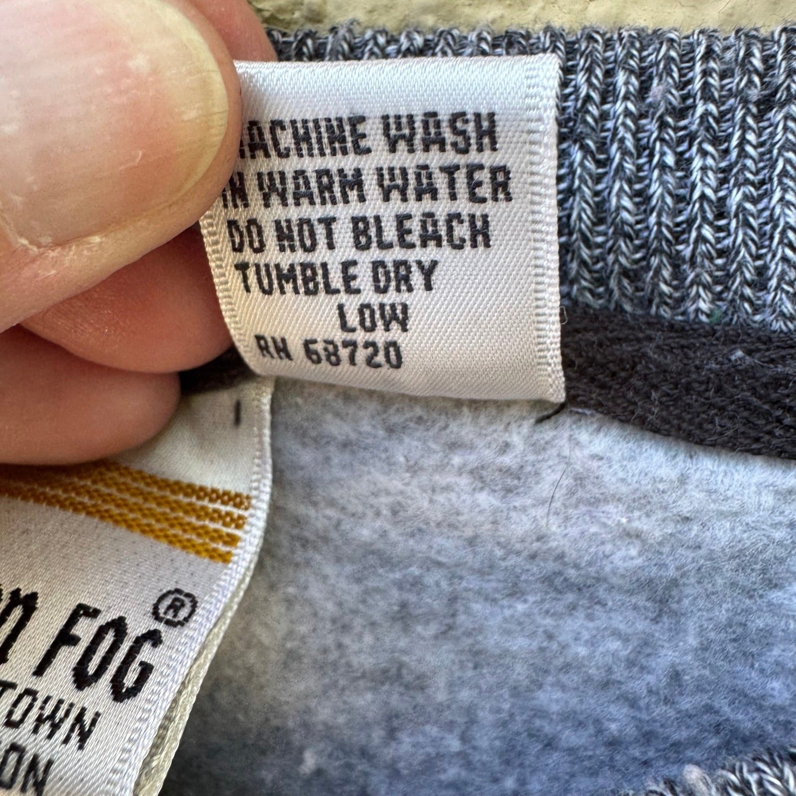 London Fog Vintage 90s Chevron Henley Oversized Grandpa Sweatshirt Grey Mens L