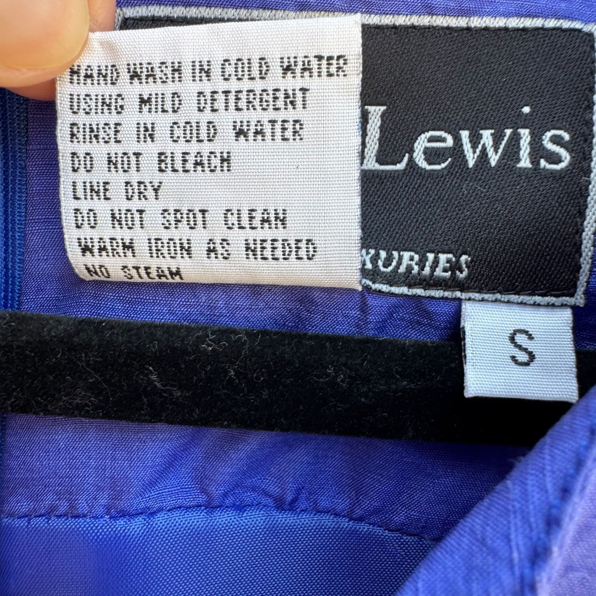 Terry Lewis Classic Luxuries Womens Royal Blue Silk Sleeveless Shift Dress S