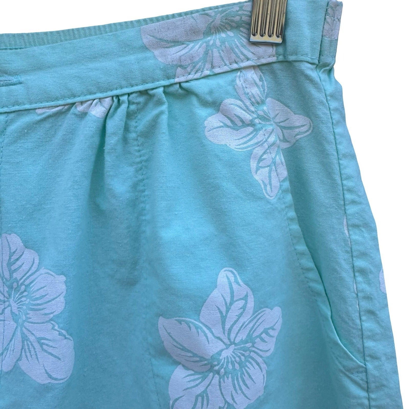 Avon Fashions Vintage 80s Floral Shorts Shirt Set Mint Green L Coastal Cottage
