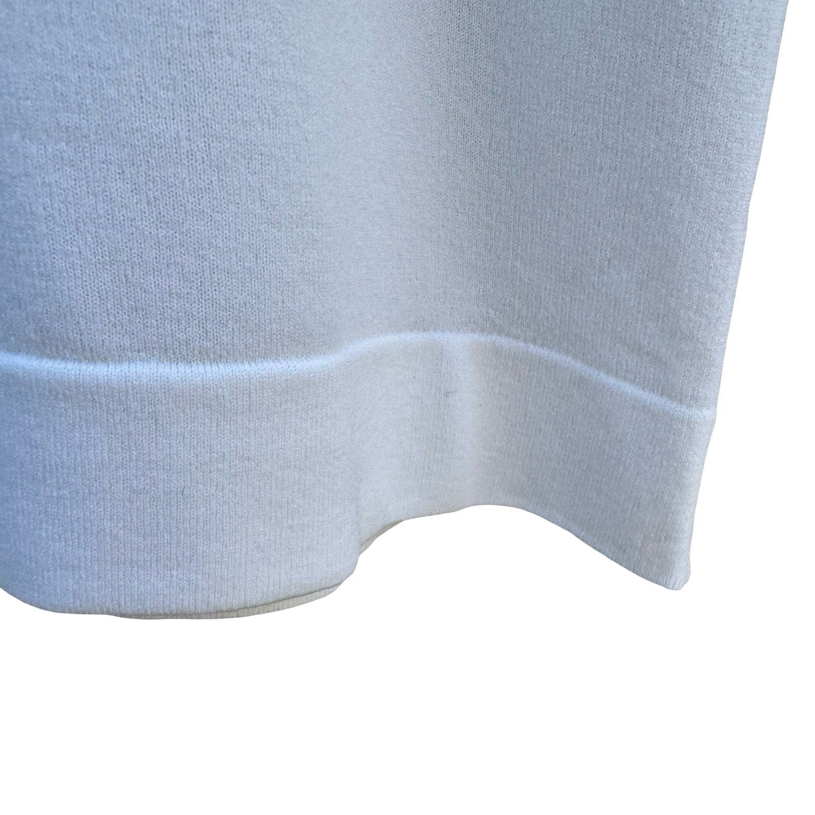 Switchmates Vintage 70s Sleeveless Mock Neck Knit Top Off-White Back Zip M Mod