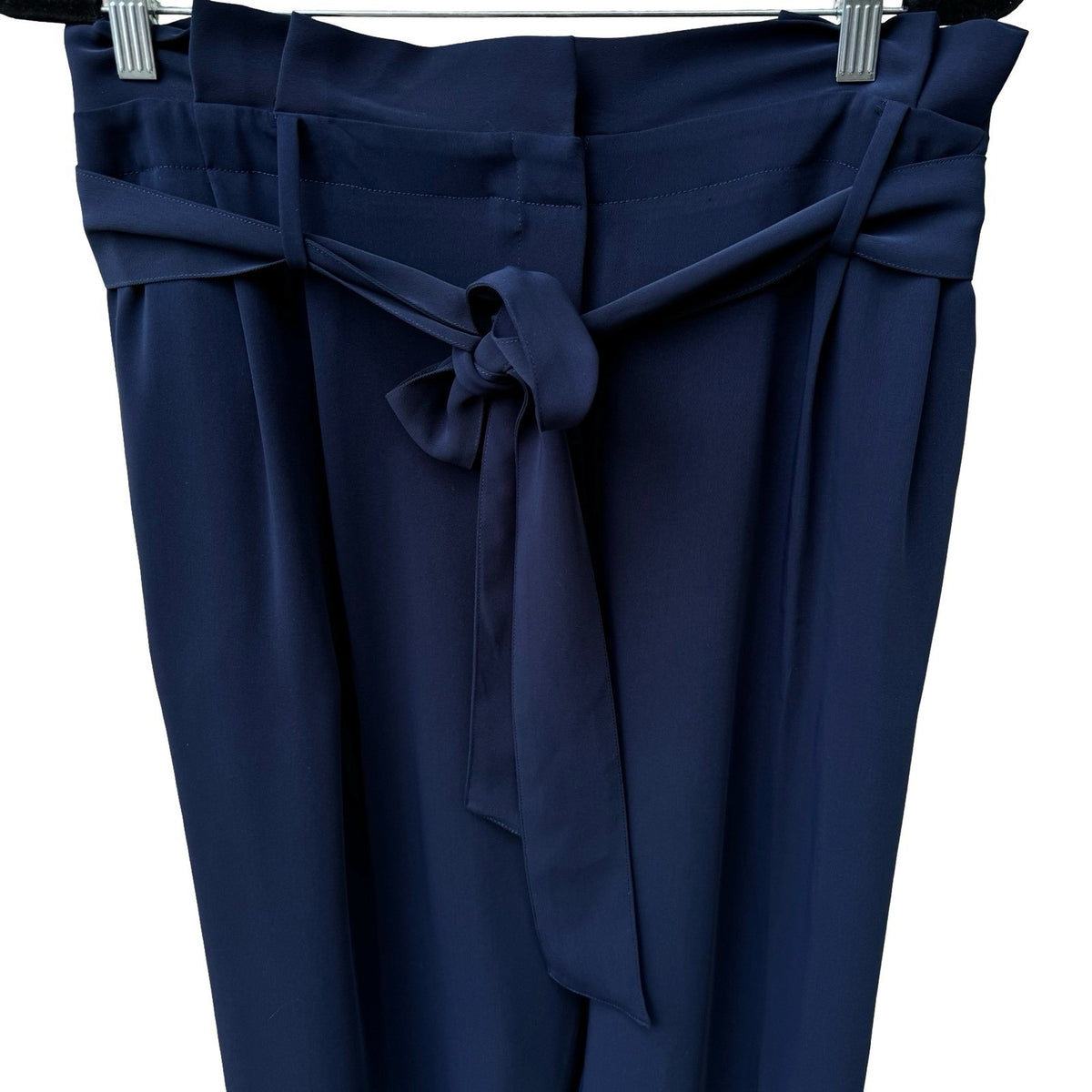 Boden Melina High Rise Tie Paperbag Waist Trousers Careerwear Pants Navy 18R