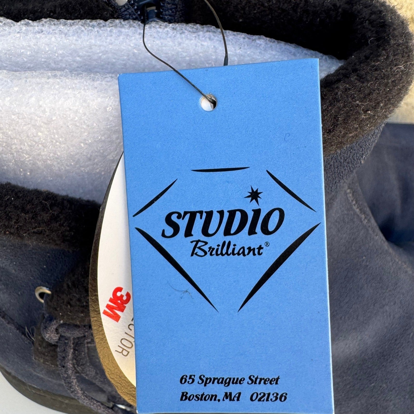 Studio Brilliant Womens Navy Blue Waterproof Suede Ankle Boots W7029 Sze 11M NEW