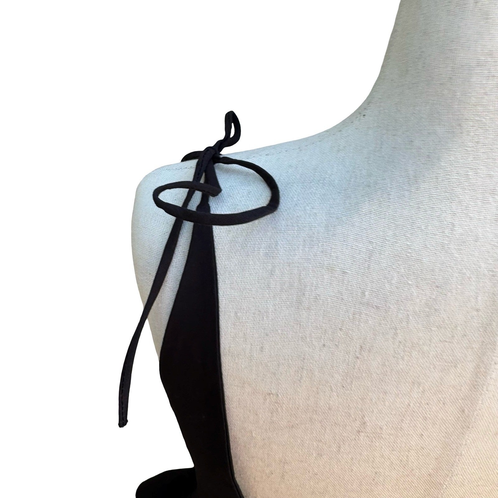 Louis Verdad Y2K Balletcore Coquette Minimalist Peplum Romantic Tie Shoulder Top