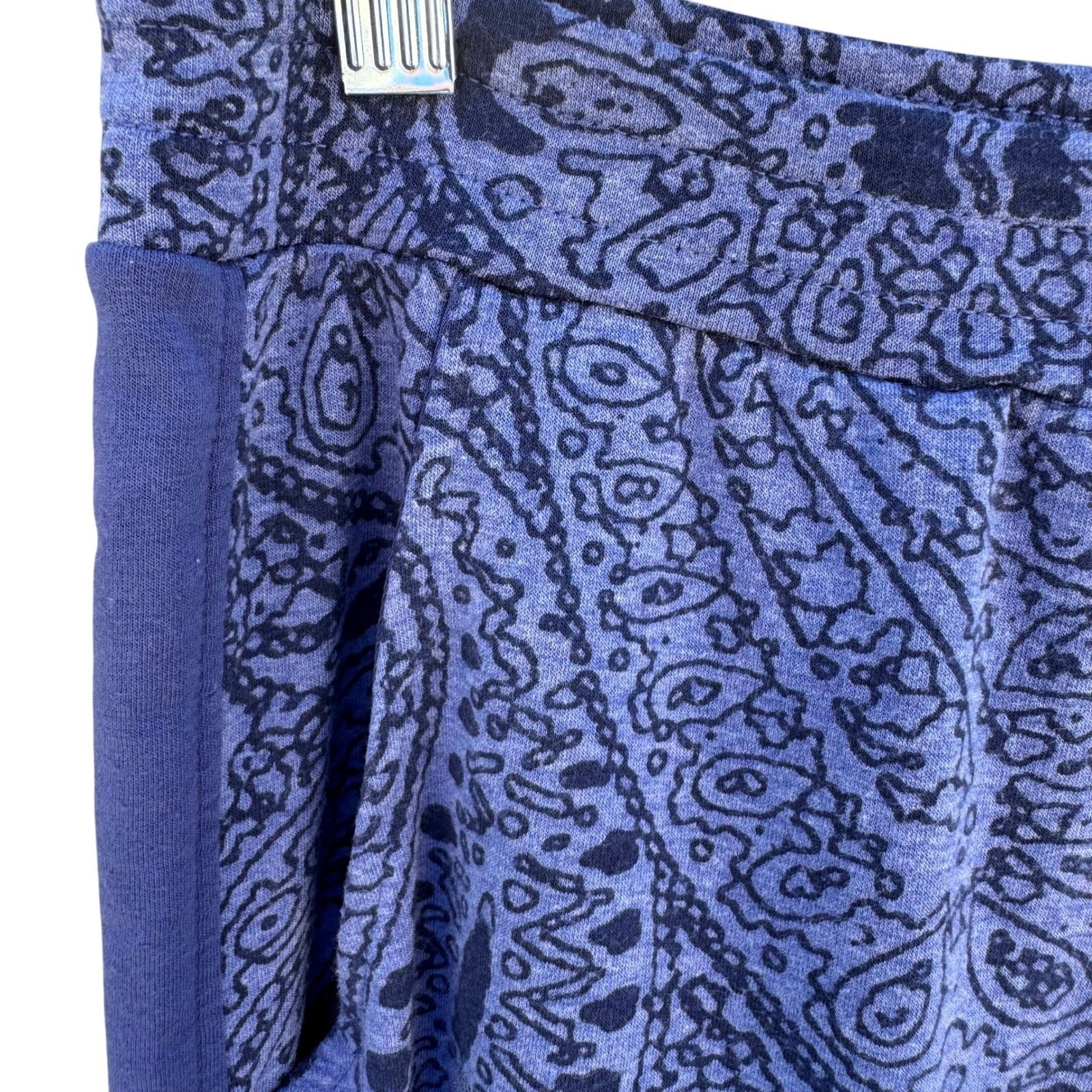 Cuddl Duds Paisley Comfortwear Lounge Pants Relaxed Fit Womens M Blue Sleepwear