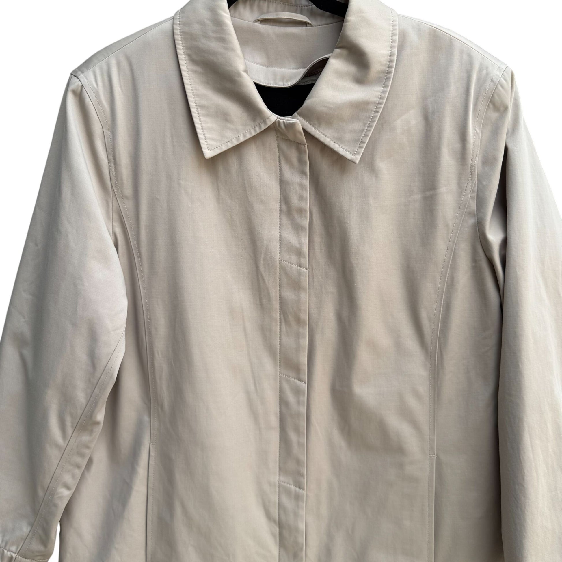 Worthington Womens Beige Quilted Lined Insulated Jacket Trench Coat Like New L