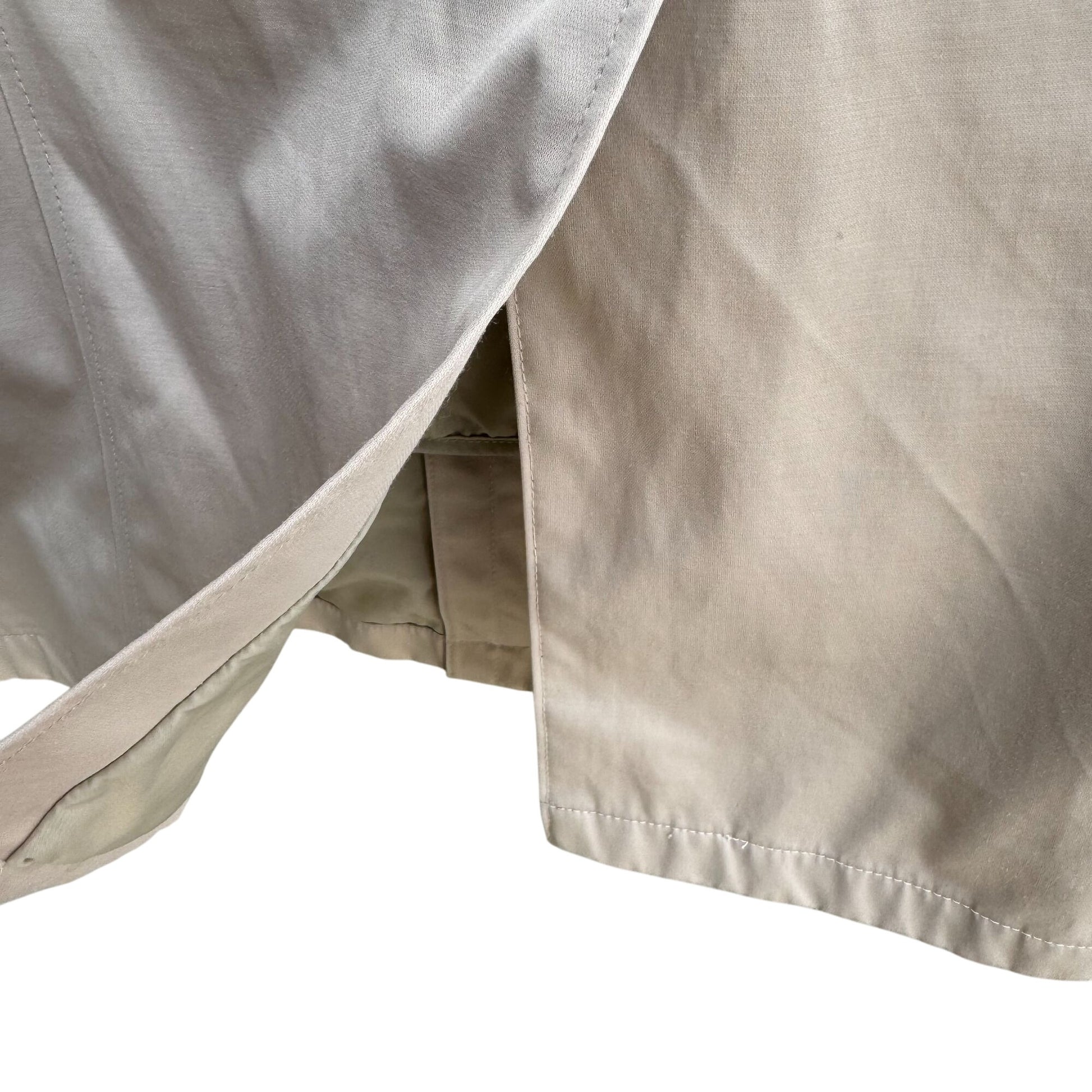 Worthington Womens Beige Quilted Lined Insulated Jacket Trench Coat Like New L