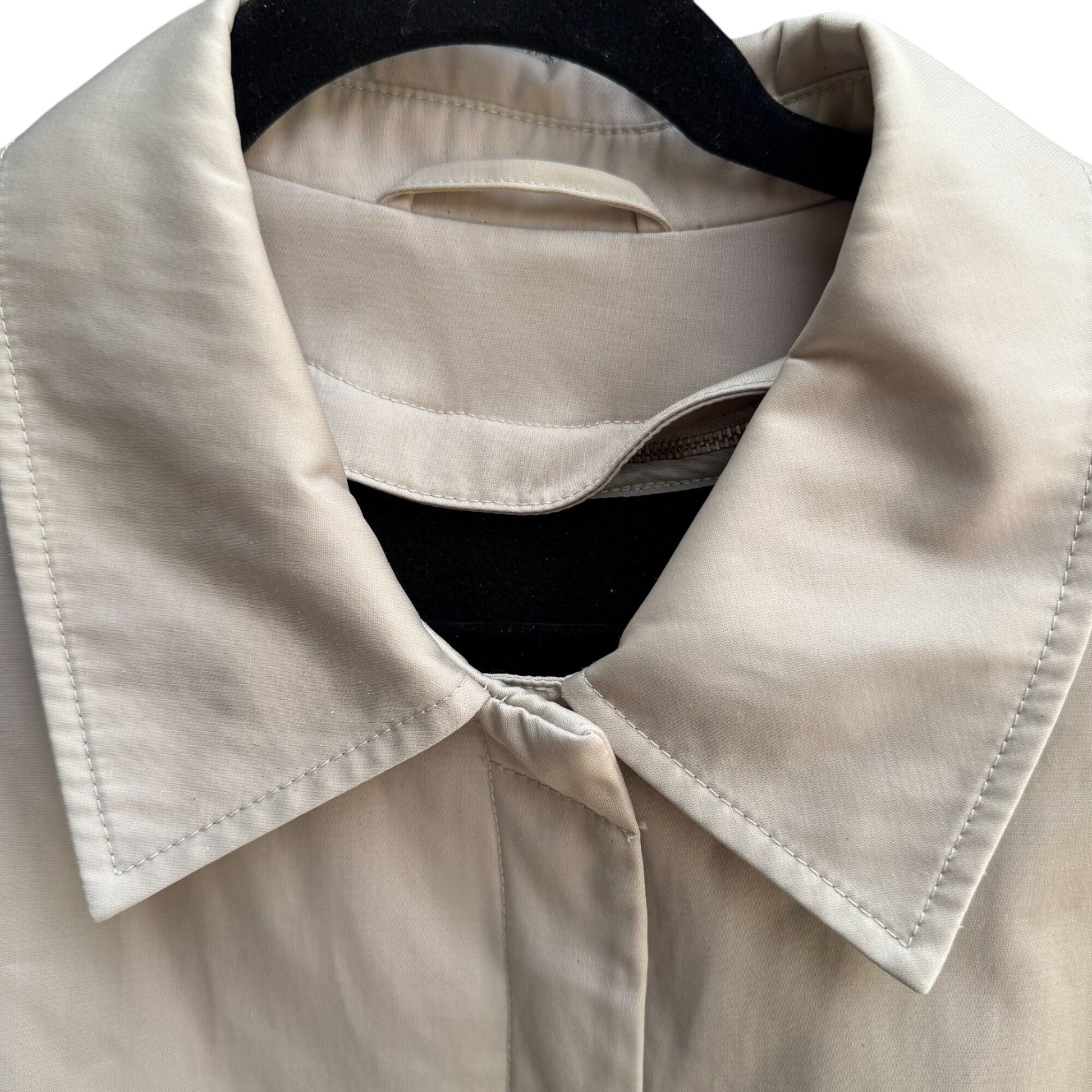 Worthington Womens Beige Quilted Lined Insulated Jacket Trench Coat Like New L