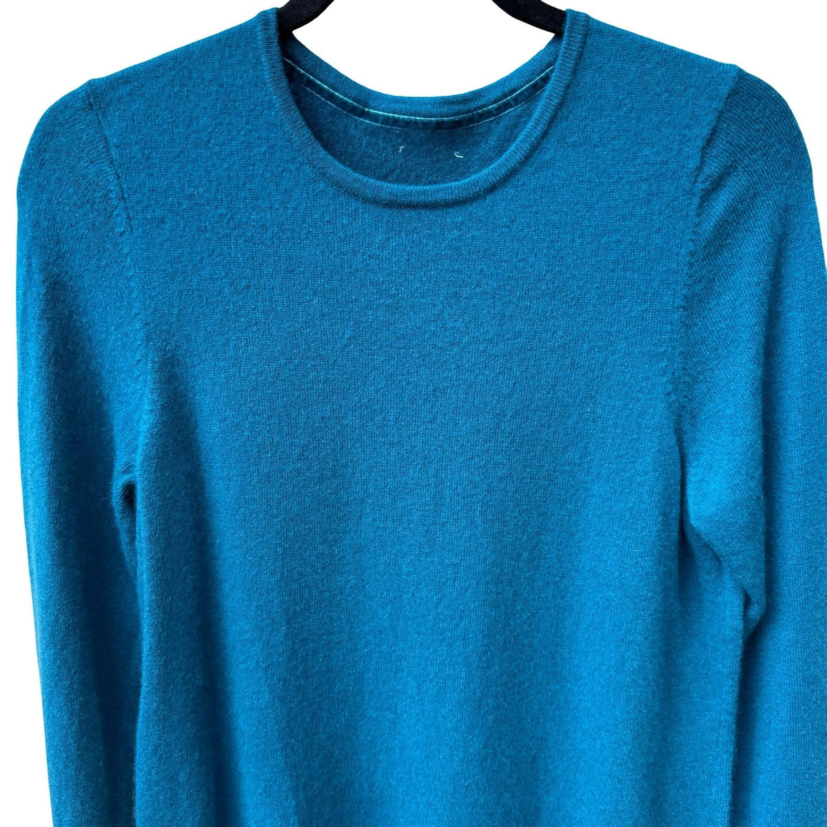 LL Bean 100% Cashmere Quiet Luxury Minimalist Preppy Sustainable Sweater Teal L