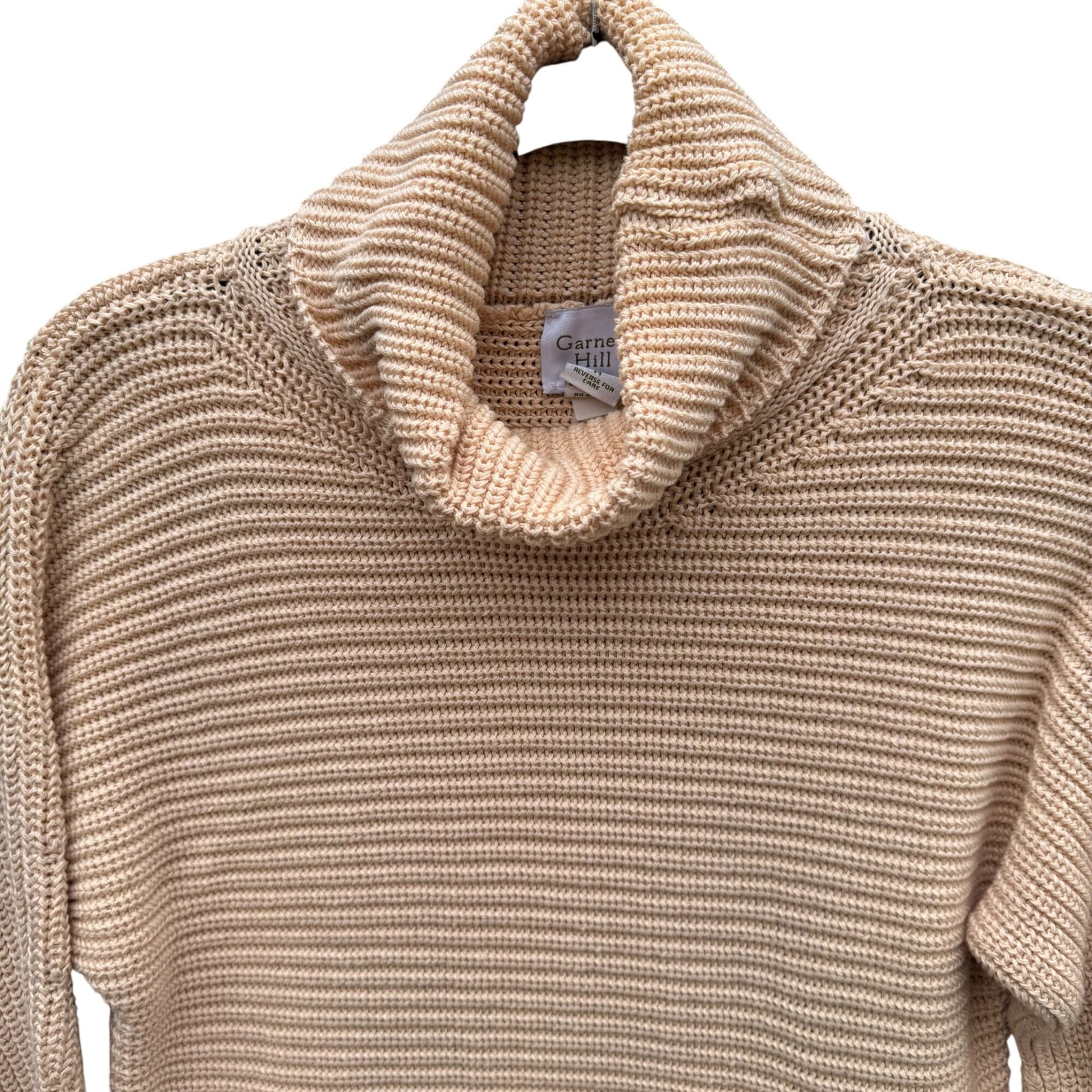 Garnet Hill Vintage Chunky Italian Knit Cotton Long Sleeve Turtleneck Sweater M