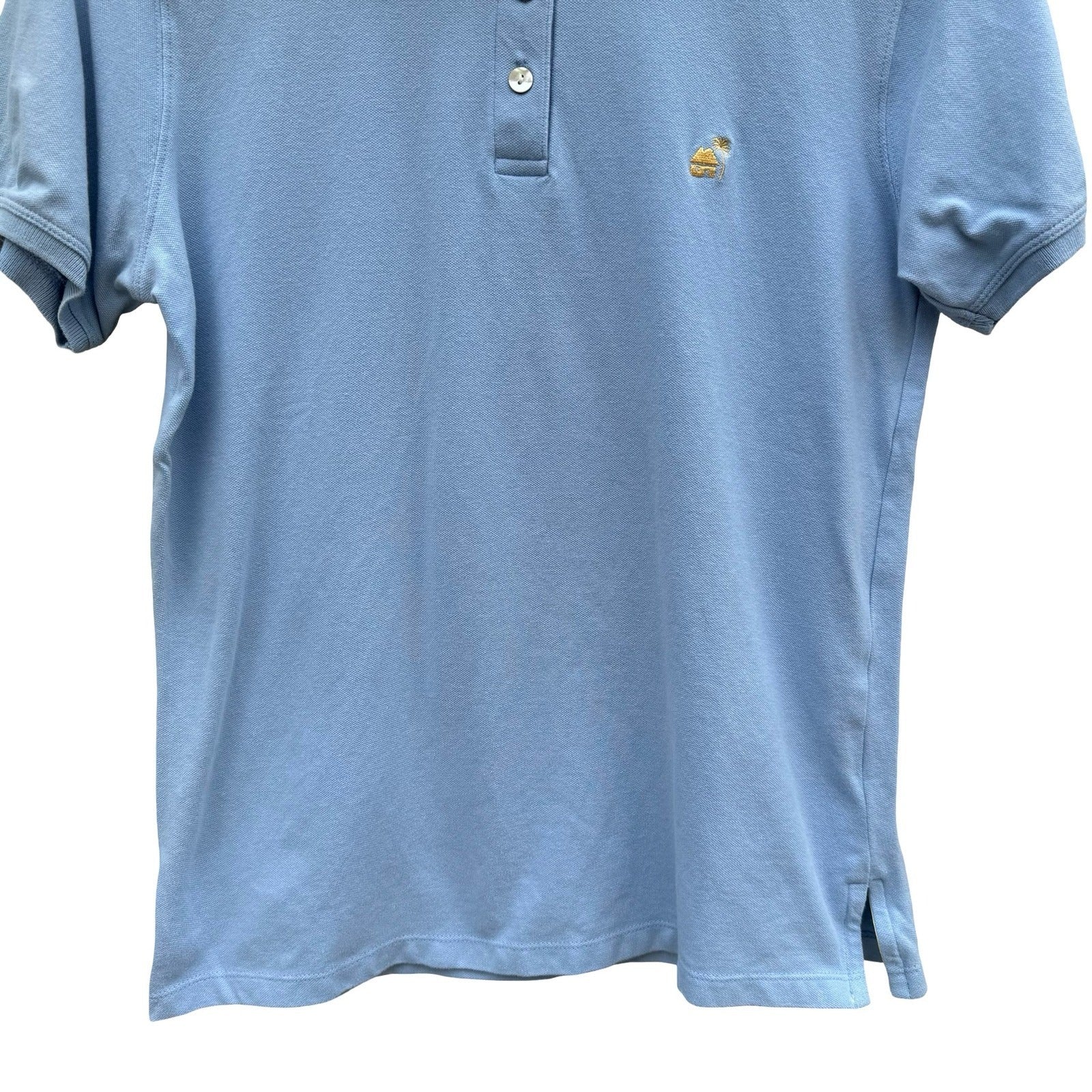 Caribbean Joe Mens Small Light Blue Short Sleeve Pique Polo Shirt Stretch Cotton