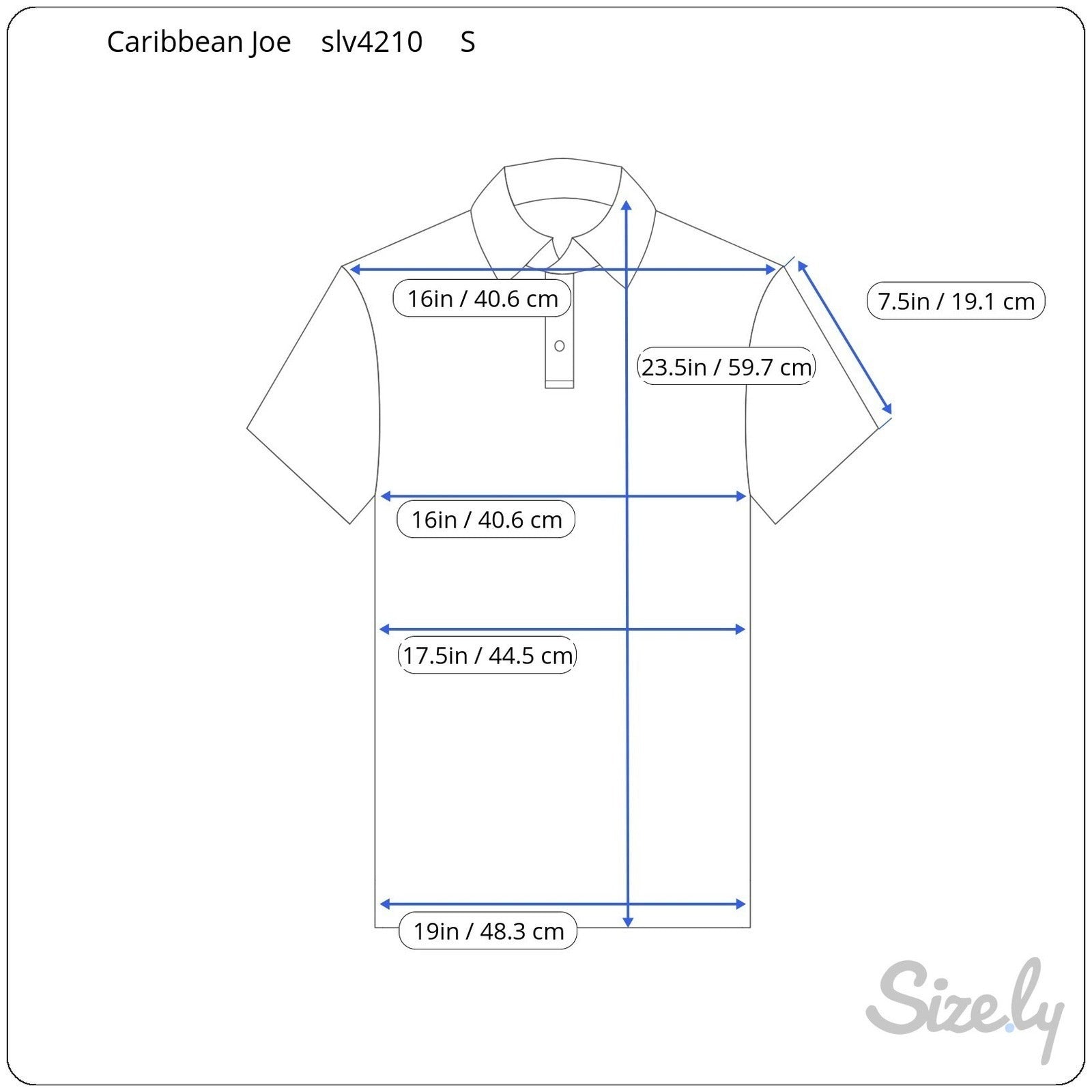 Caribbean Joe Mens Small Light Blue Short Sleeve Pique Polo Shirt Stretch Cotton