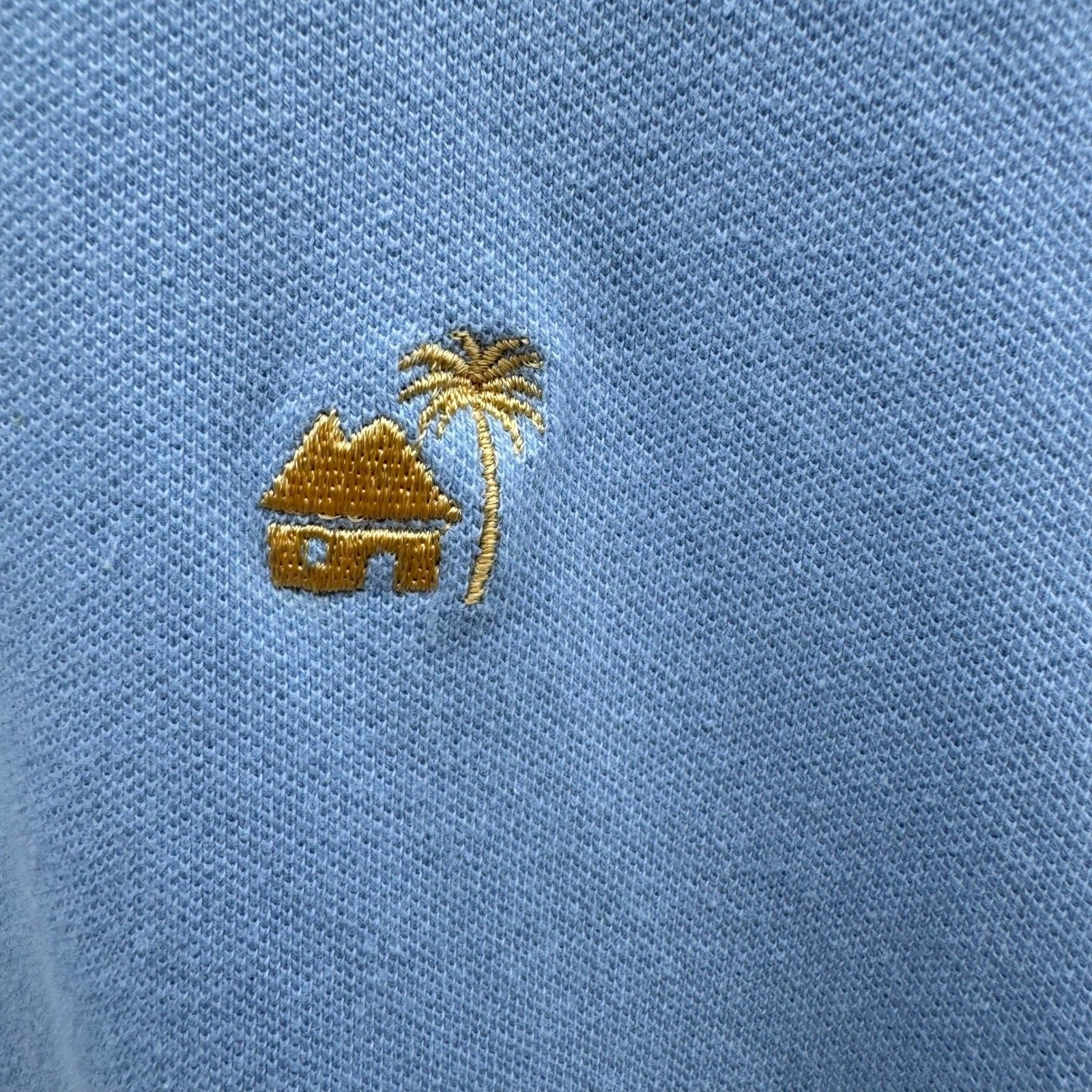 Caribbean Joe Mens Small Light Blue Short Sleeve Pique Polo Shirt Stretch Cotton