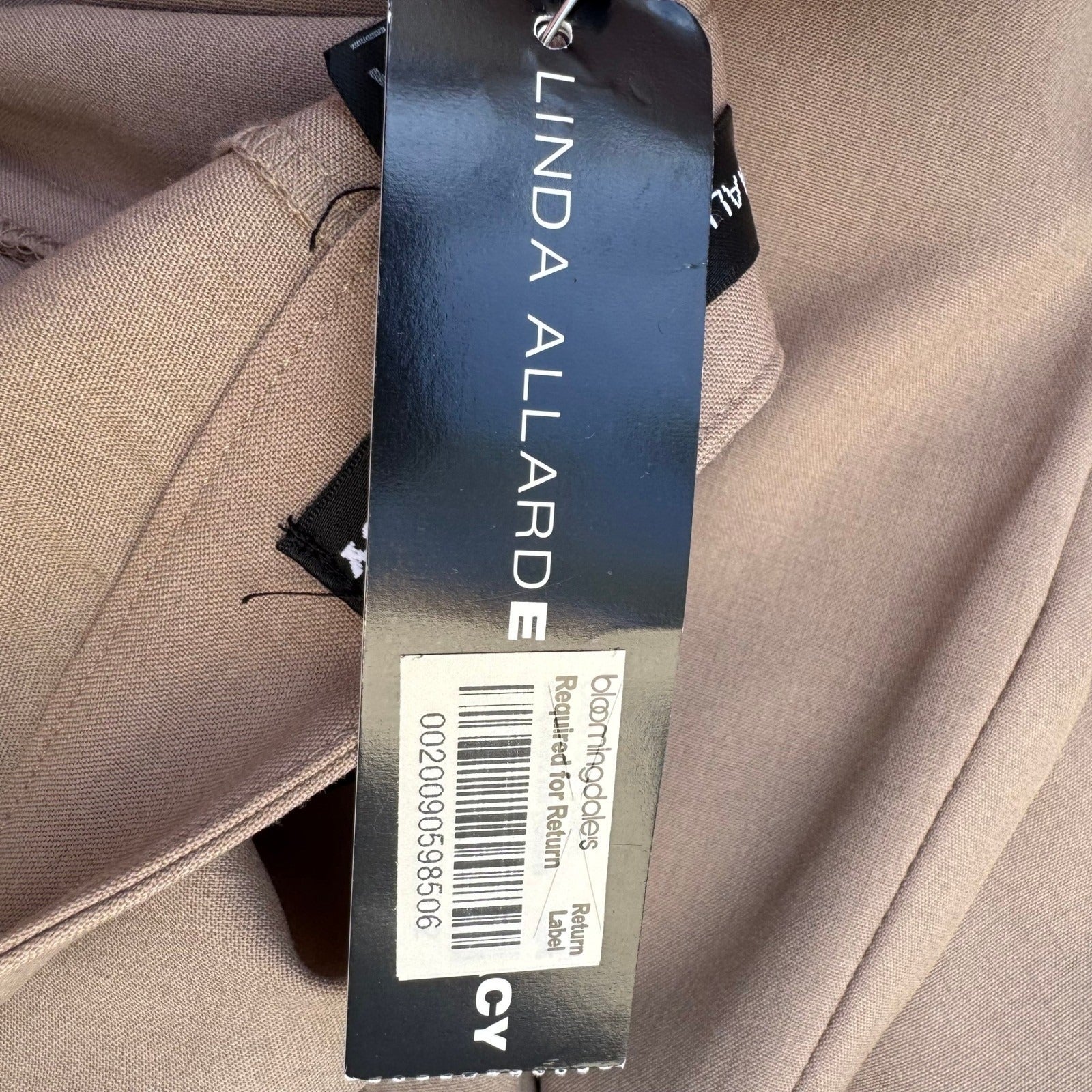 Linda Allard Ellen Tracy Minimalist Wool Blend Wide Leg Trousers Brown 14 NEW