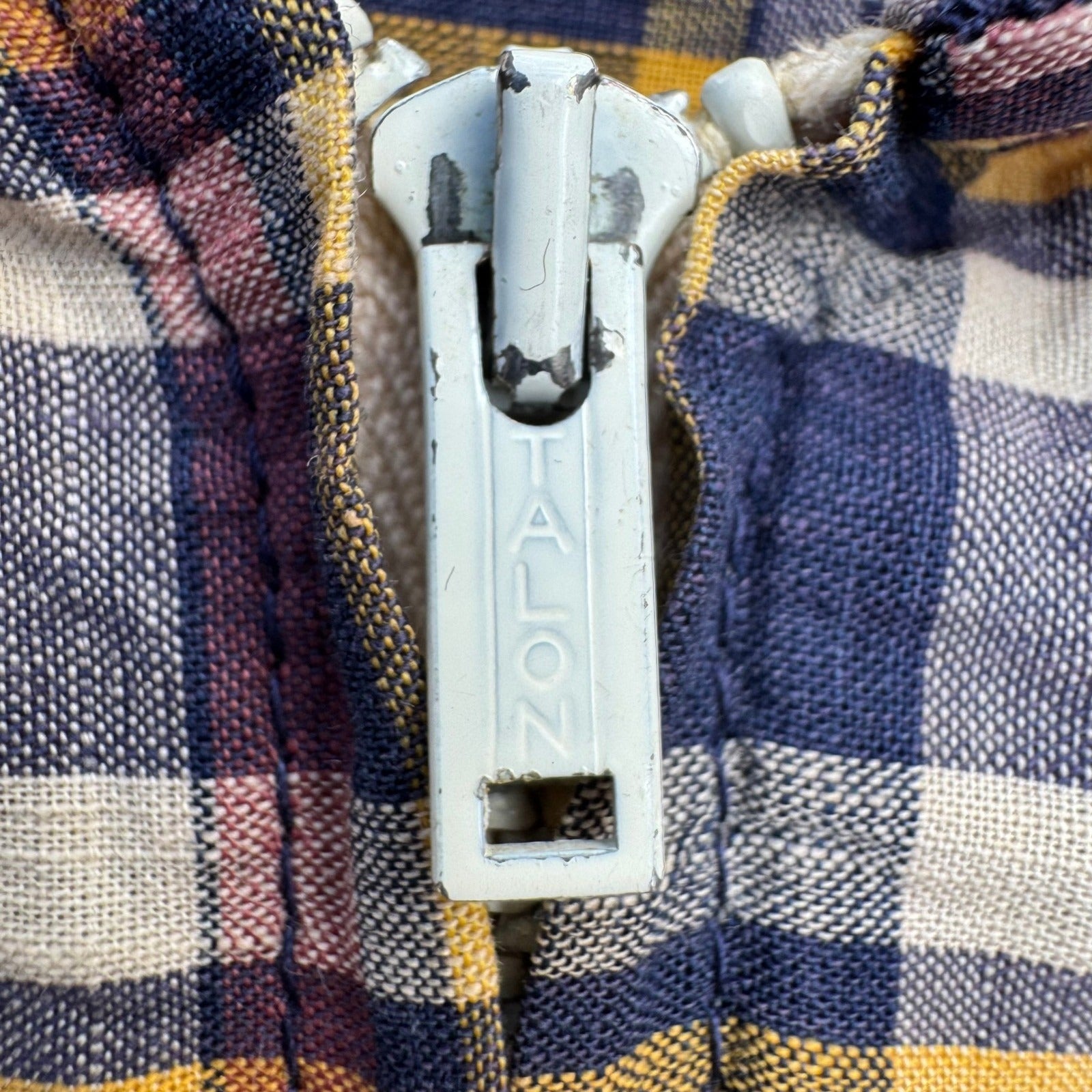 Bay Club California Vintage 60s 70s Plaid Zip Hooded Madras Windbreaker Jacket L