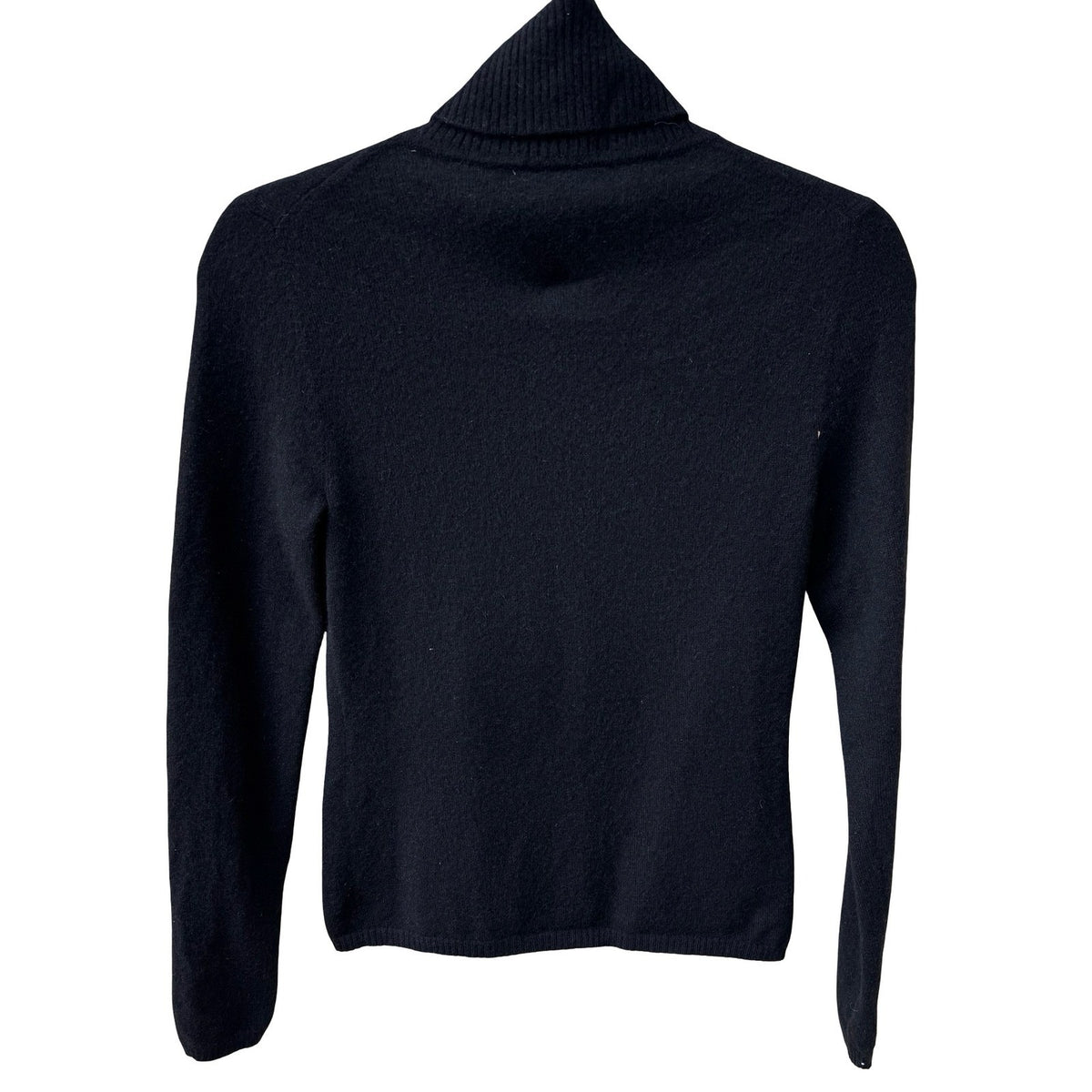 Ann Taylor Cashmere Minimalist Quiet Luxury Sustainable Turtleneck Sweater Black