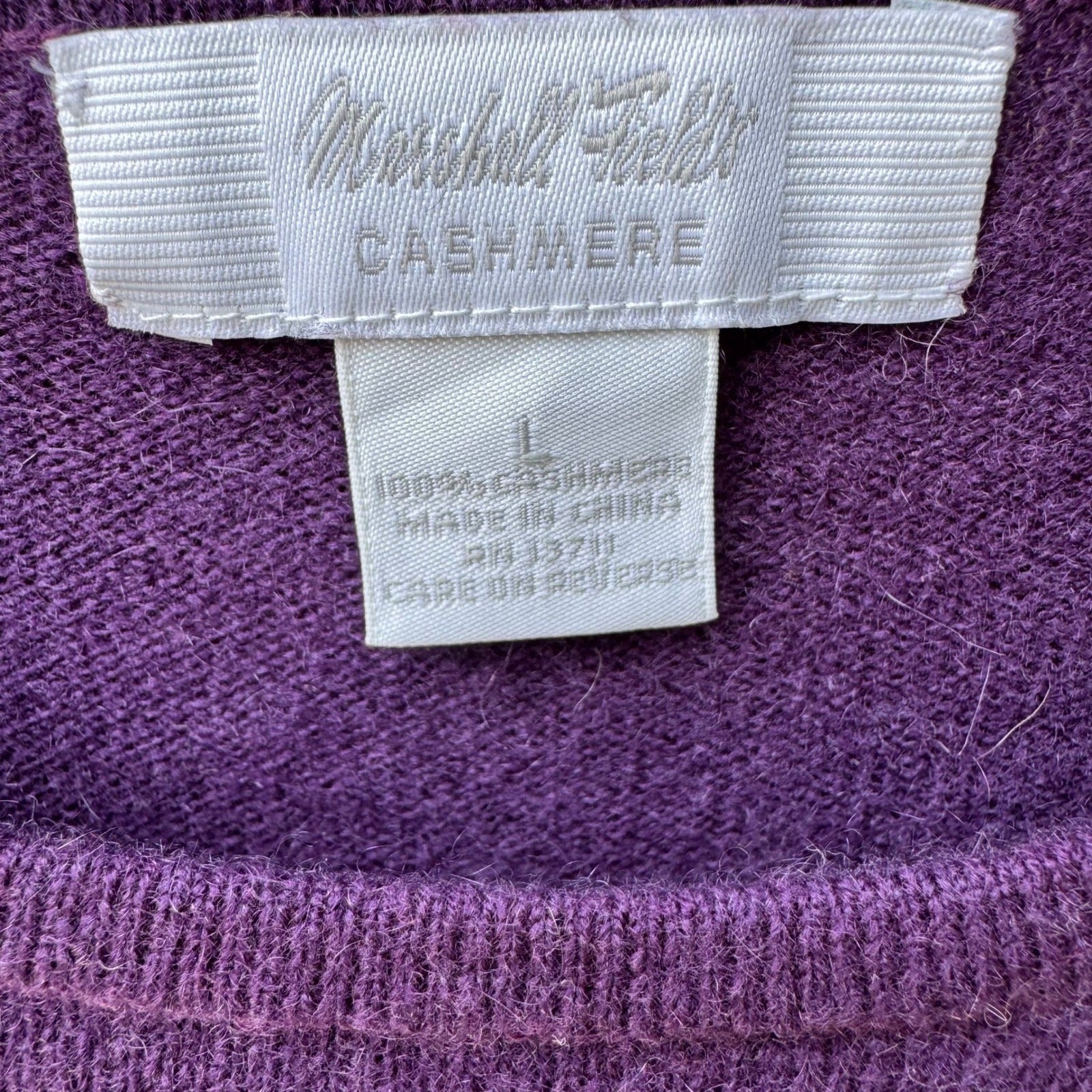 Marshall Fields Vintage Cashmere Quiet Luxury Preppy Minimalist Sweater Purple L