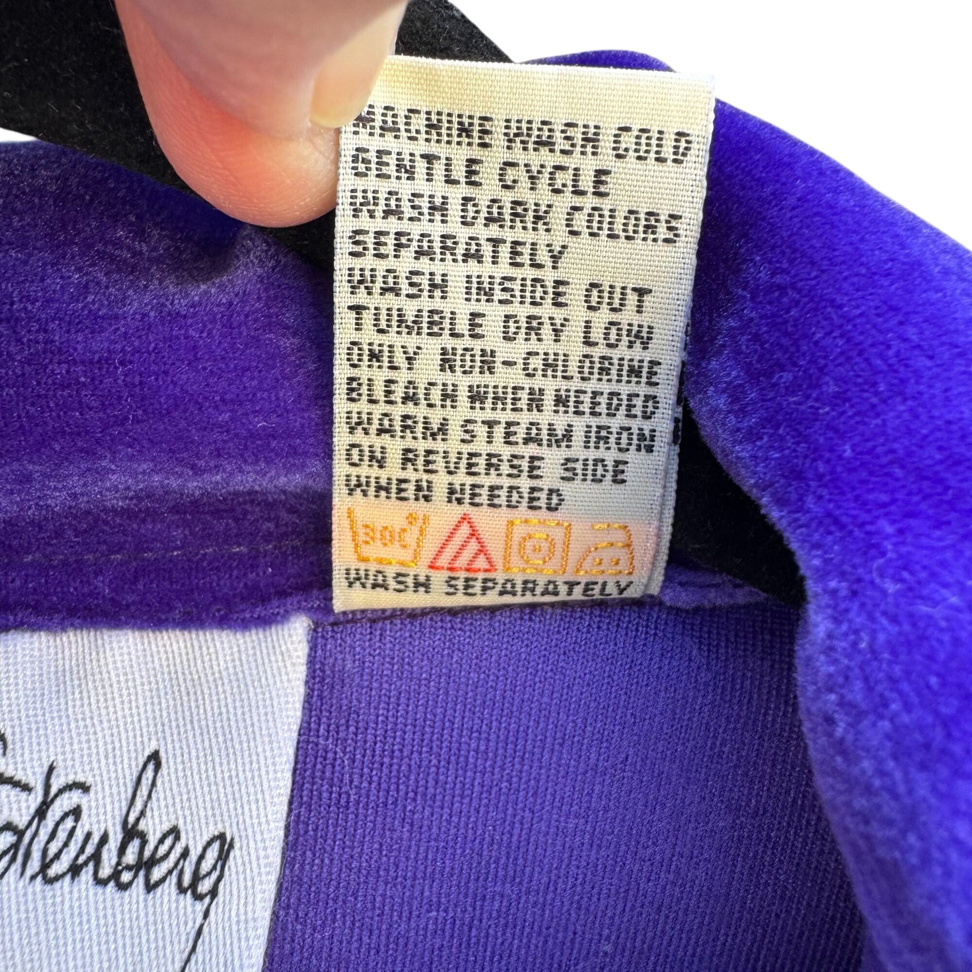 Diane Von Furstenberg Ladies XS Purple Velour Lounge Set Button-Up Top Pants