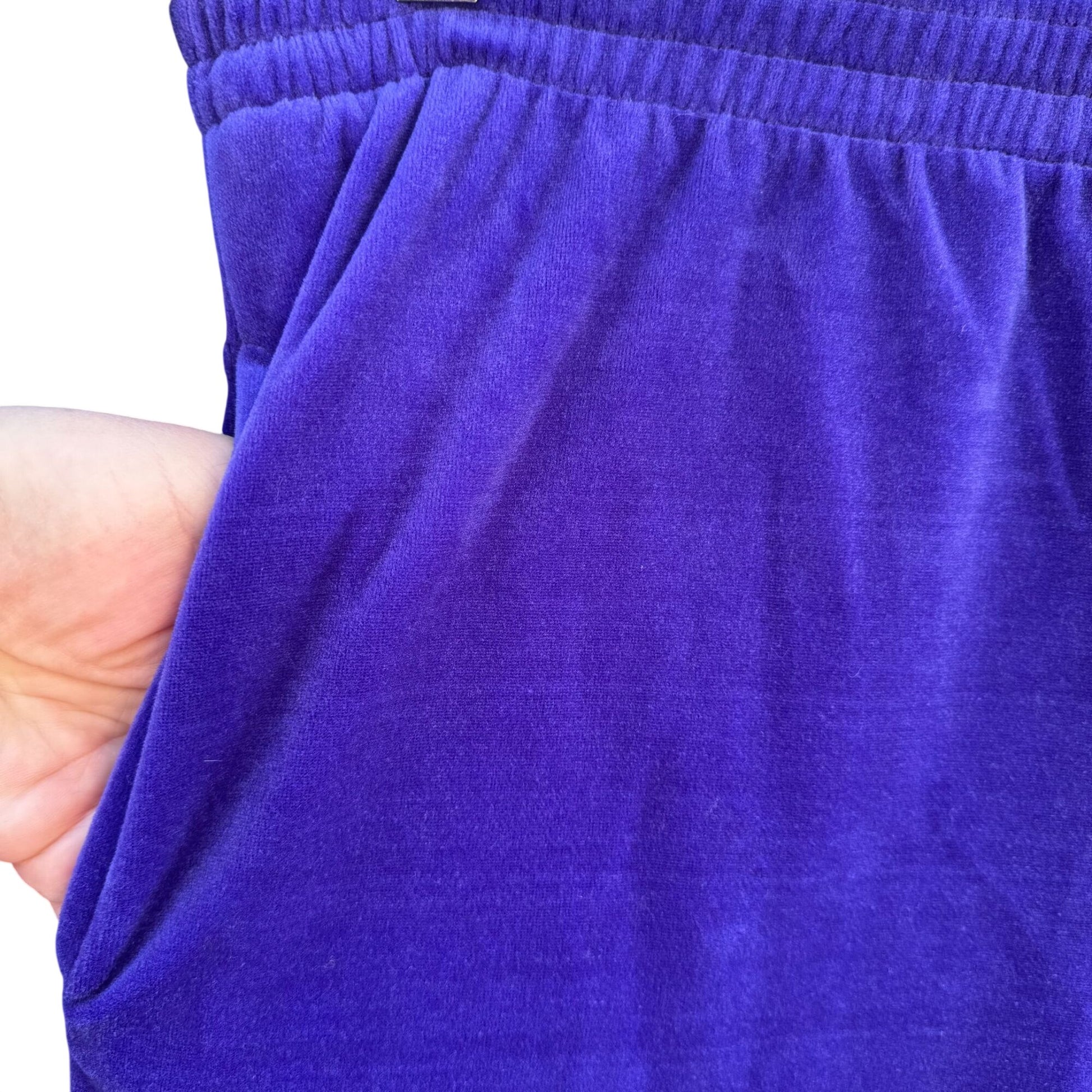 Diane Von Furstenberg Ladies XS Purple Velour Lounge Set Button-Up Top Pants