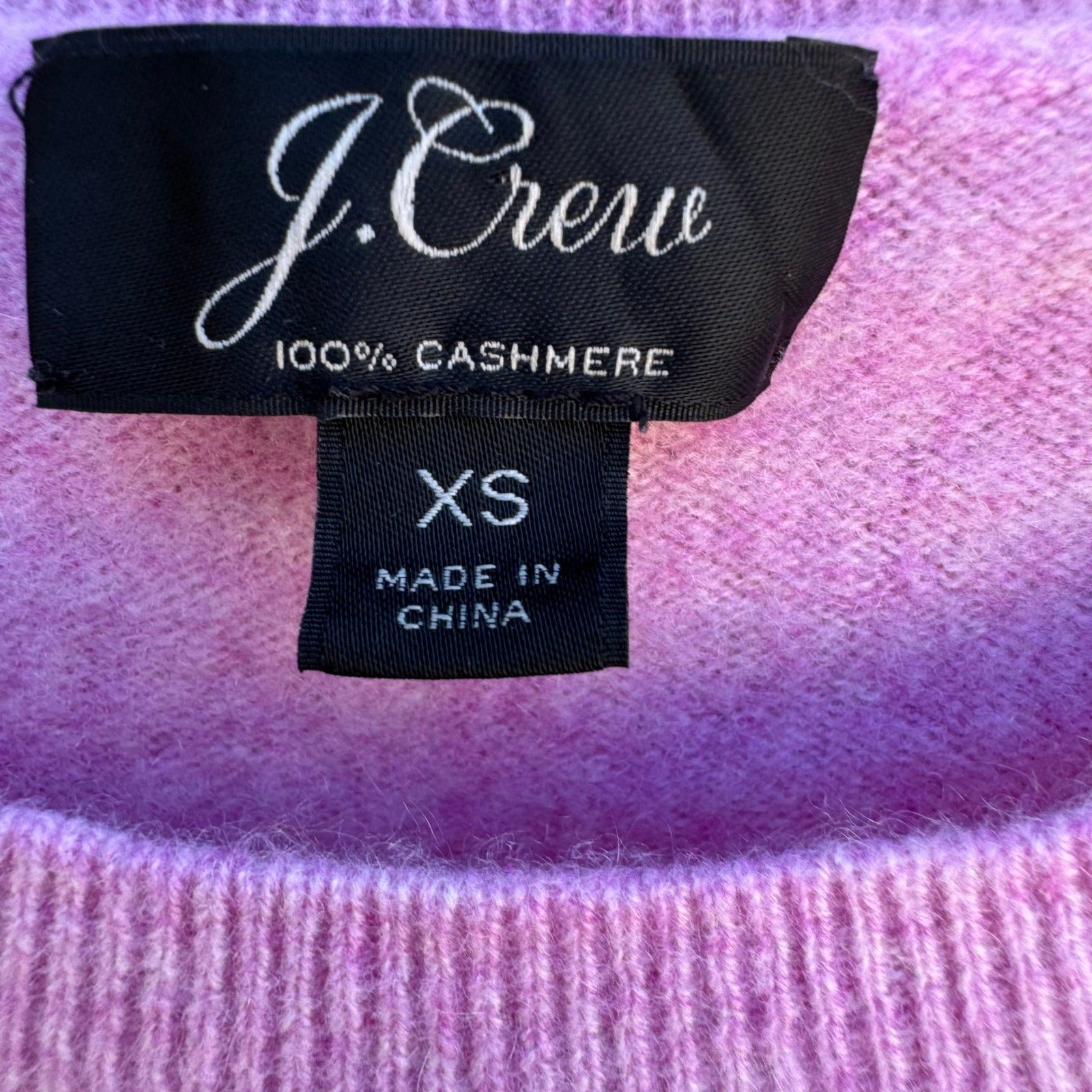 J.Crew Cashmere Preppy Crewneck Sweater Orchid Pink Womens XS Soft Knit Luxury