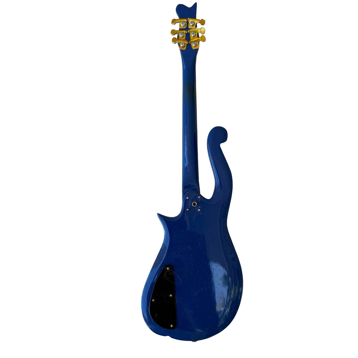 Prince Cloud Style Miniature Replica Electric Guitar Blue Display Stand Rock