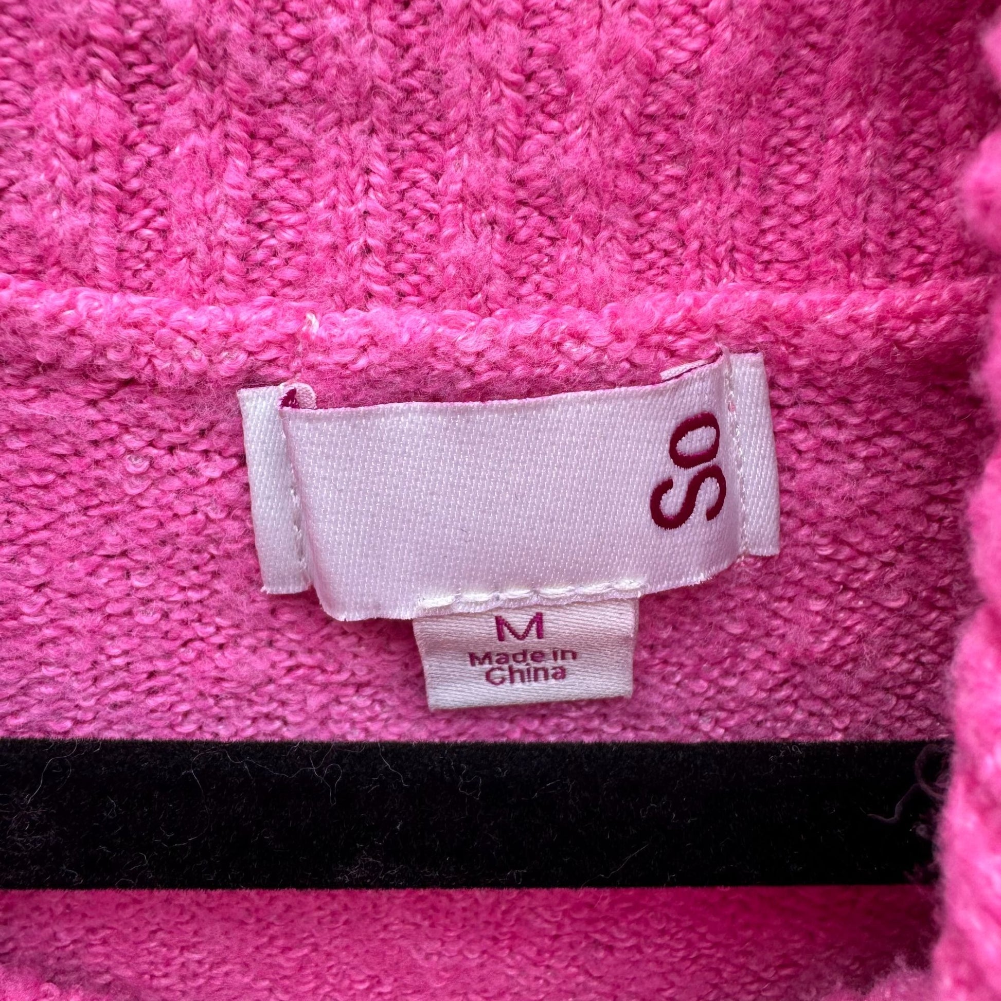 So Womens Cowl Neck Stretch Knit Long Sleeve Oversize Barbie Pink Sweater New M