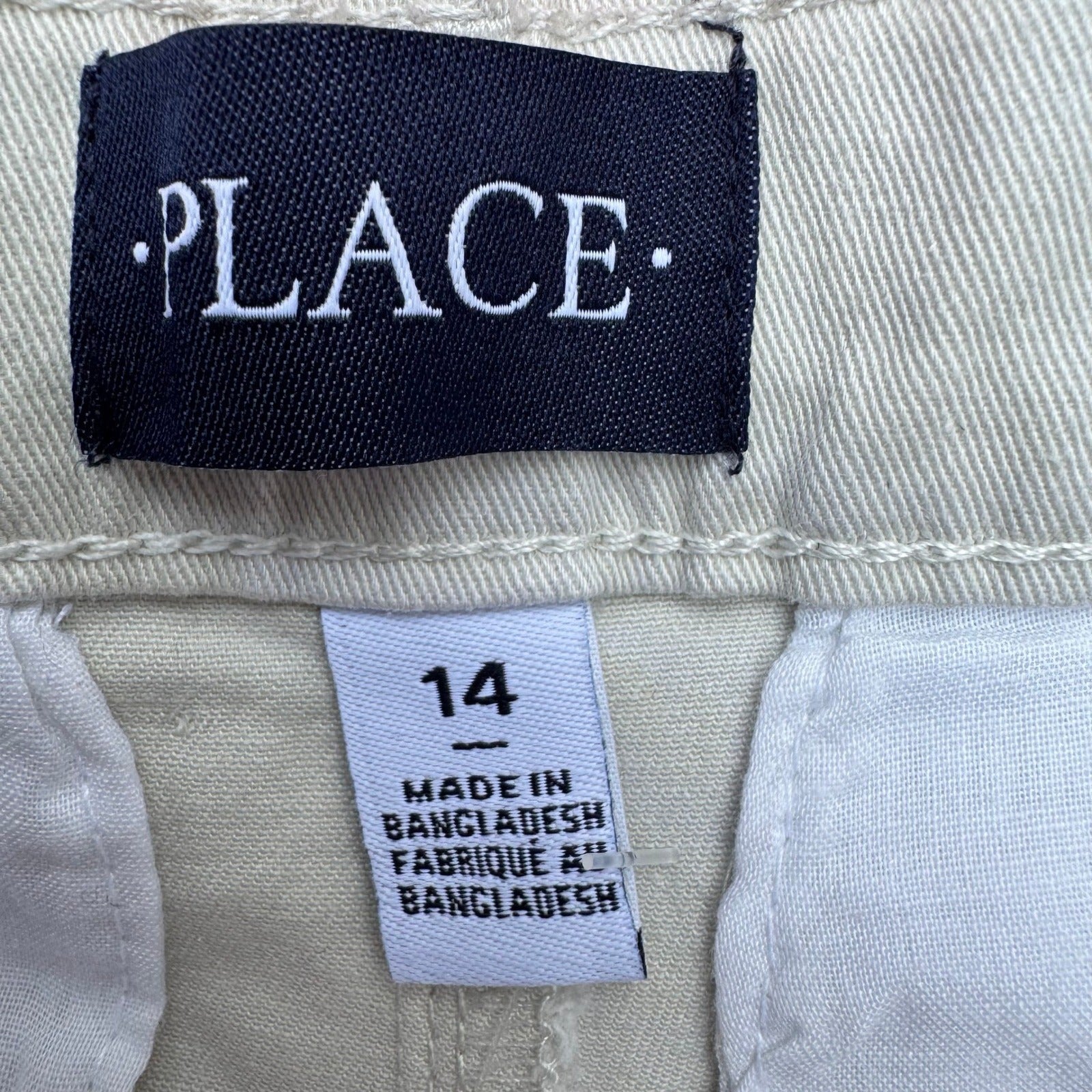 The Childrens Place Girls Millstone Beige Stretch Chino Pants Belt Size 14 NEW